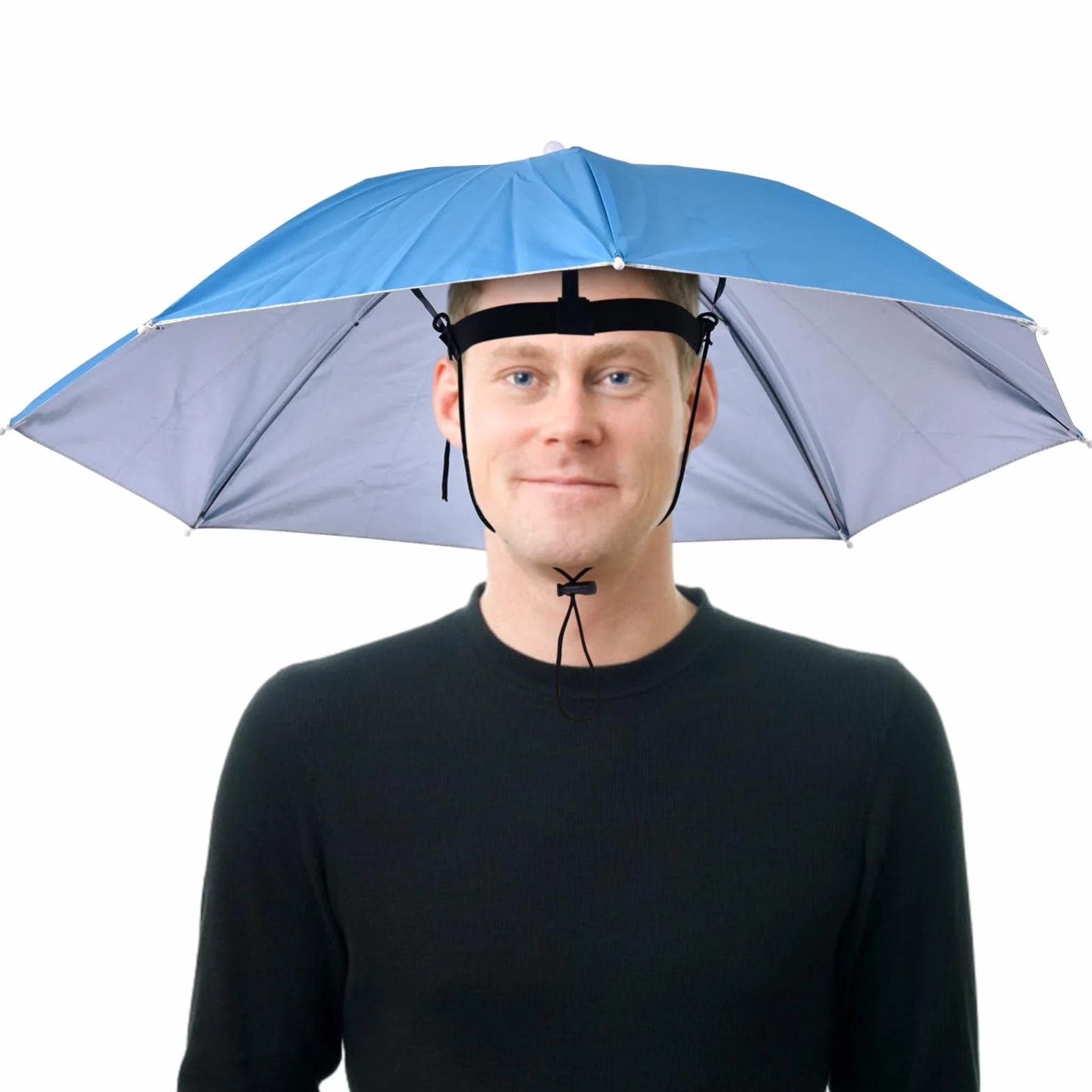 Generico Cappello da Ombrello | Cappello Ombrello da con Elastico | Protezione UV Cappuccio per Ombrello Copricapo Regolabile per Golf Campeggio Spiaggia Giardinaggio Parasole all'aperto