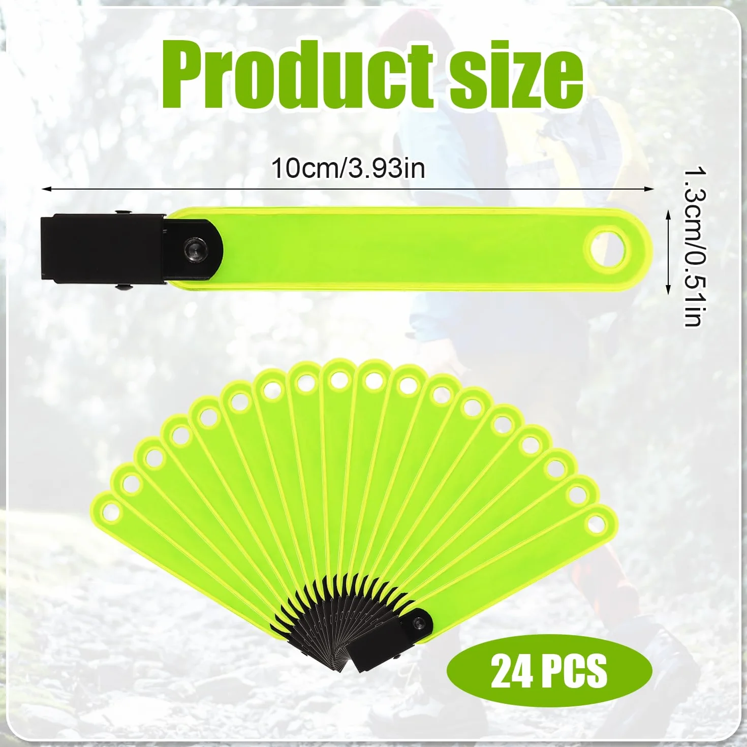 Segnavia Riflettenti 24pz con Clip Giorno e Notte per Caccia Escursionismo Campeggio Giallo Fluorescente