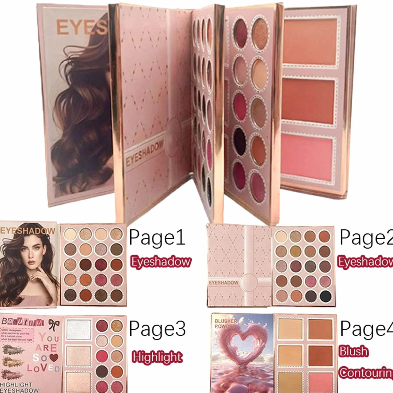 Libro Palette Per Trucco Multifunzionale Illuminante Viso A Lunga Durata
