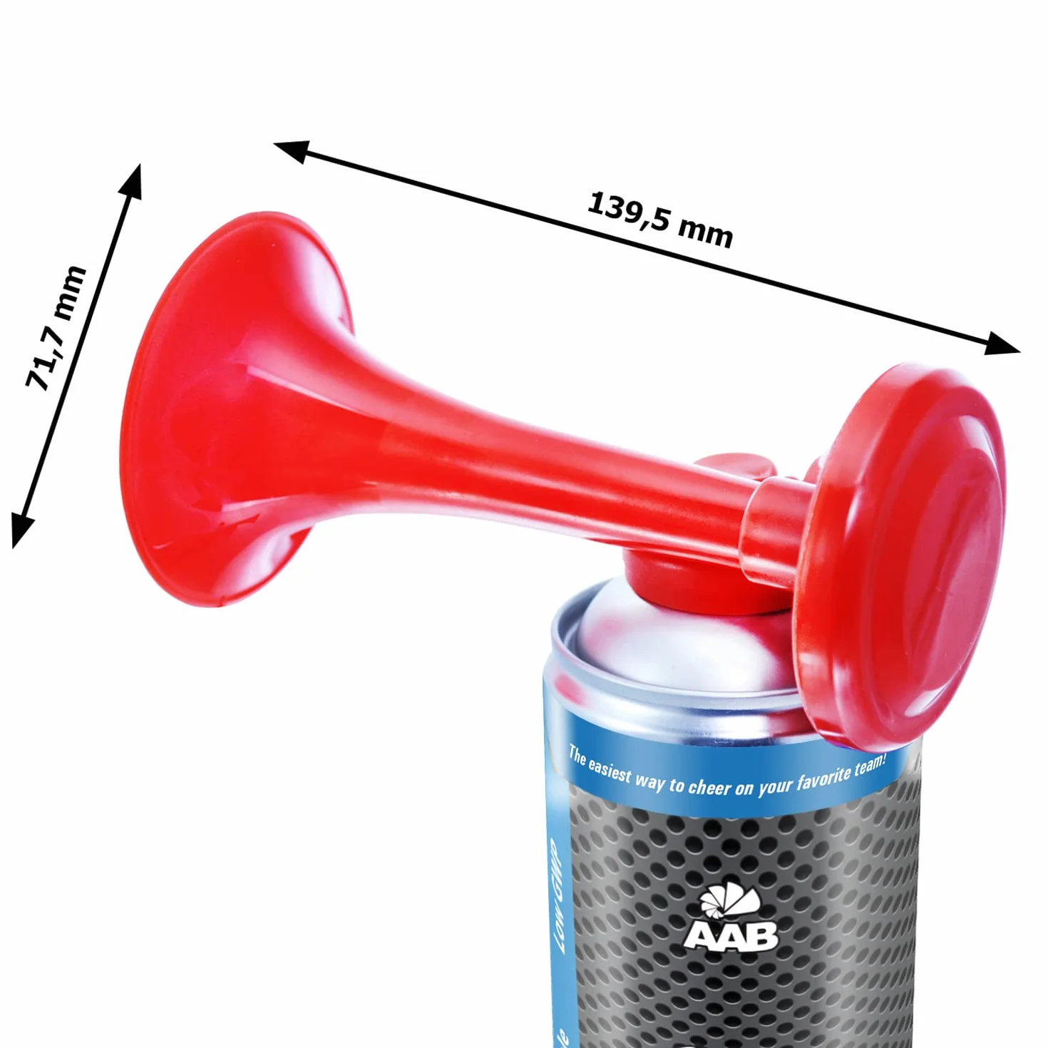 AAB Signal Horn -Fino a 320 Segnali Brevi, Segnalatore Acustico Molto Rumorosa, Trombetta da Stadio ad Aria Compressa con Gas Non Infiammabile, Trombe Stadio per Feste, Gas Trombetta, Trombette
