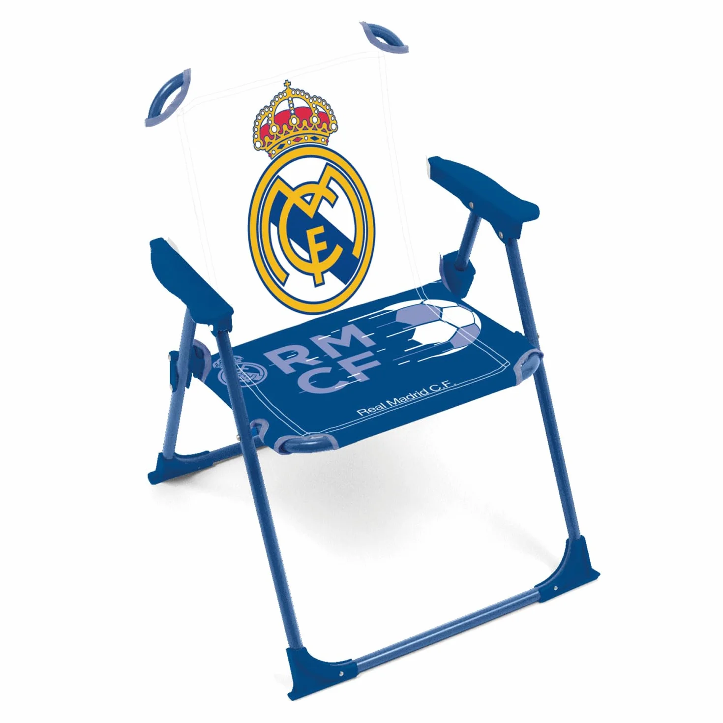 ARDITEX Sedia pieghevole con braccioli del Real Madrid - 38 x 32 x 53 cm - adatta per giardino, campeggio, spiaggia o montagna - ideale per ragazzi e ragazze.