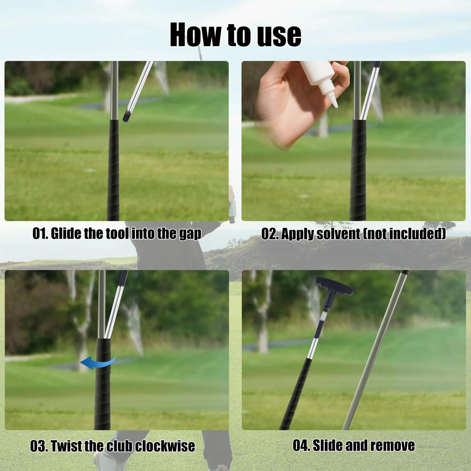 Gosknor Strumento Rimozione Impugnatura Golf Nastro Adesivo Scanalatura V Riparazione Durevole Accessori