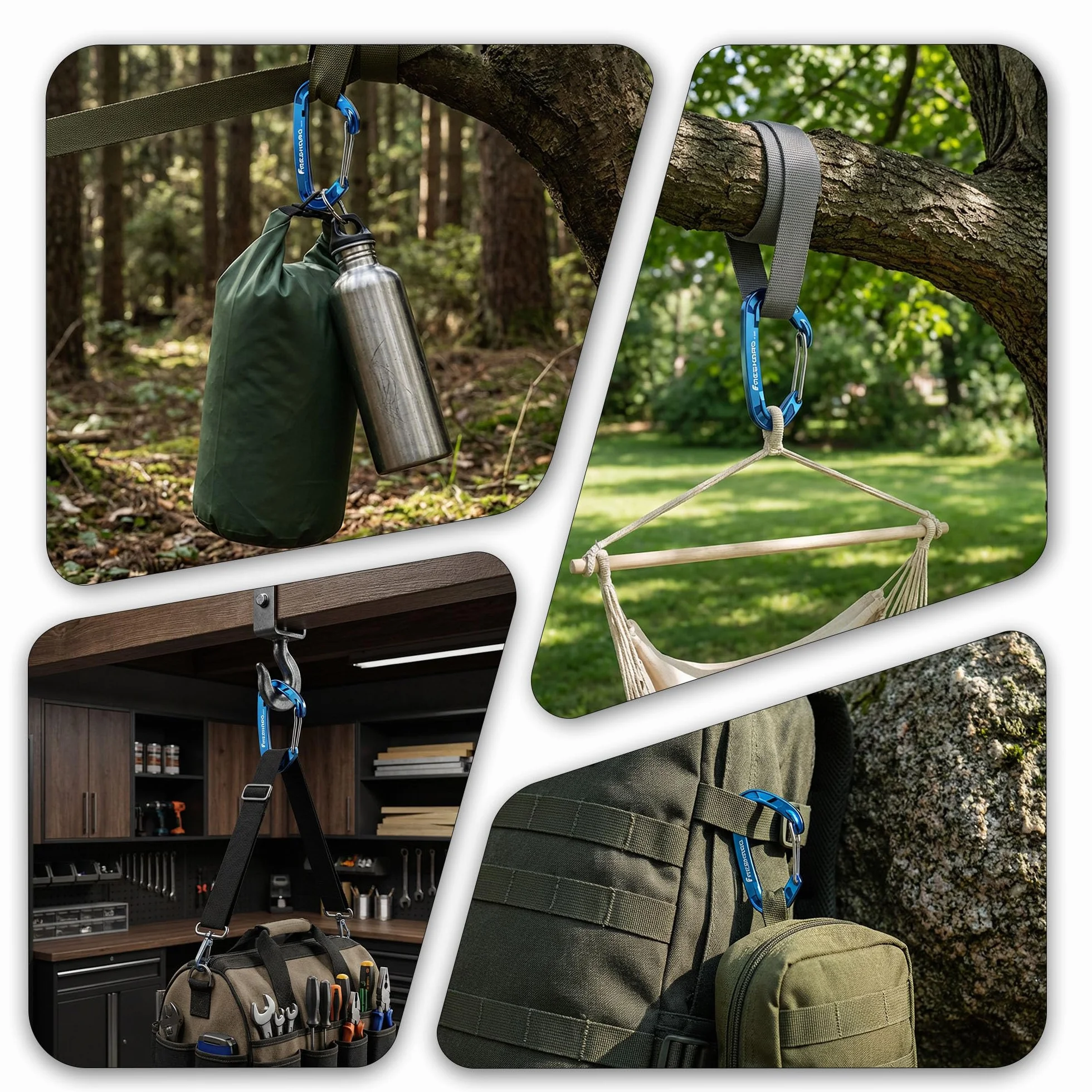 FresKaro Moschettone Wiregate 15kN 7075 Alluminio Aeronautico Ultralight Clip Portachiavi EDC