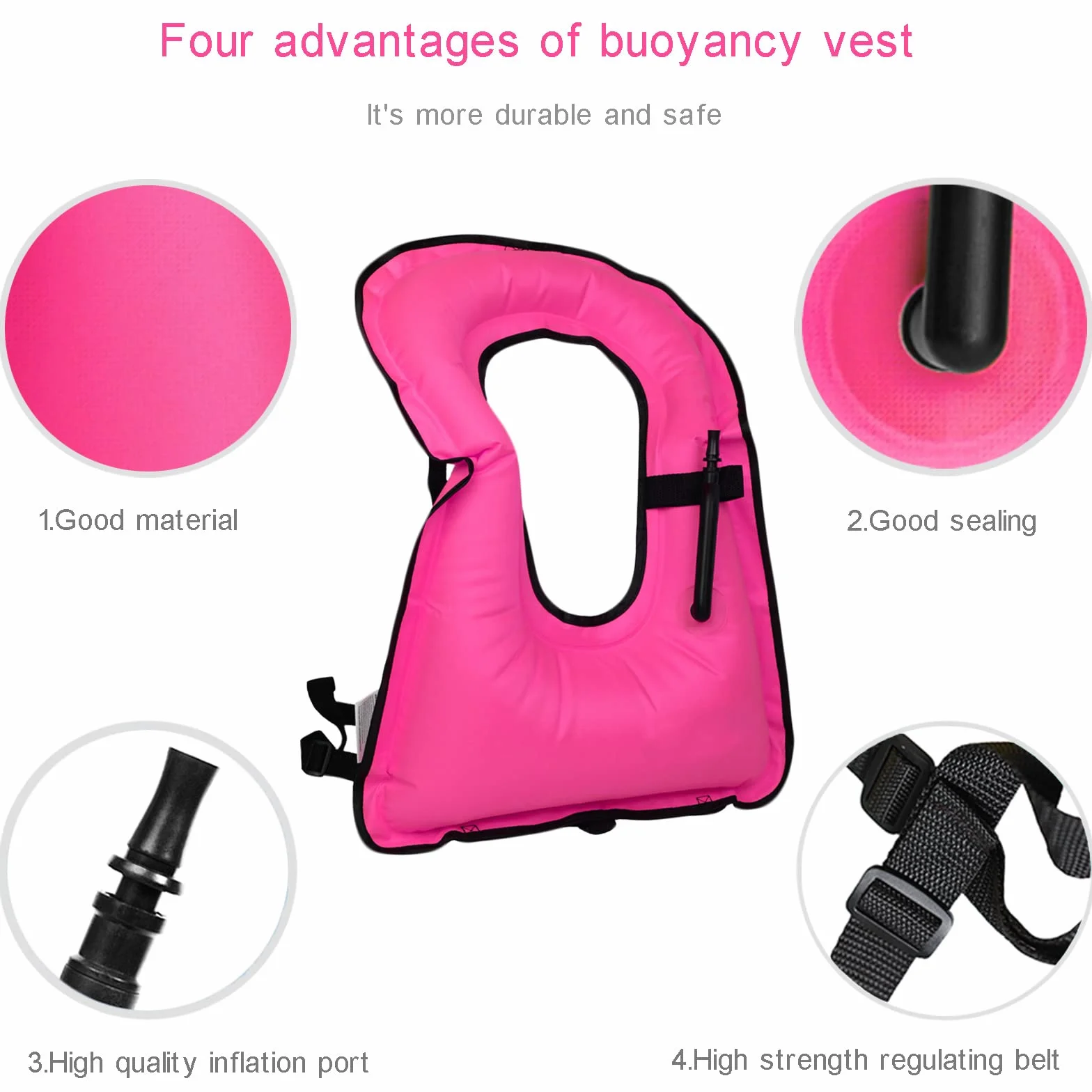 Gilet Snorkeling Gonfiabile Adulti Giacca Sicurezza Immersioni 200 Libbre