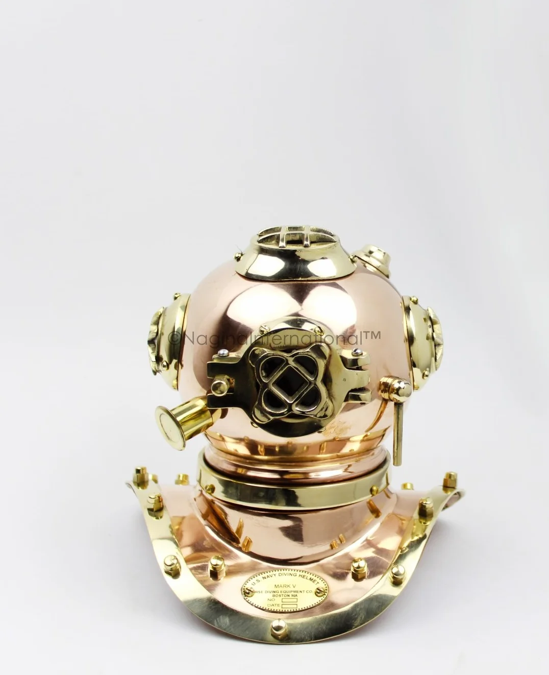 Casco da sub nautico realizzato in ottone ramato da 9" | Decorazioni e regali per la casa marittima | Nagina International
