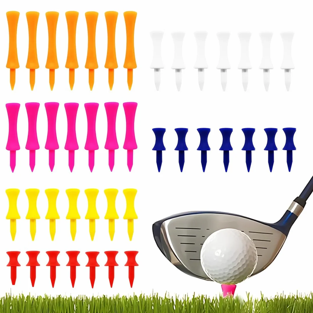 Tee da Golf Professional 48 Pezzi, Golf Tees, tè da Golf in plastica, Controllo Professionale dell'altezza, Lungo Corto Colore Misto Allenamento di Golfisti, 32mm/38mm/45mm/51mm/57mm
