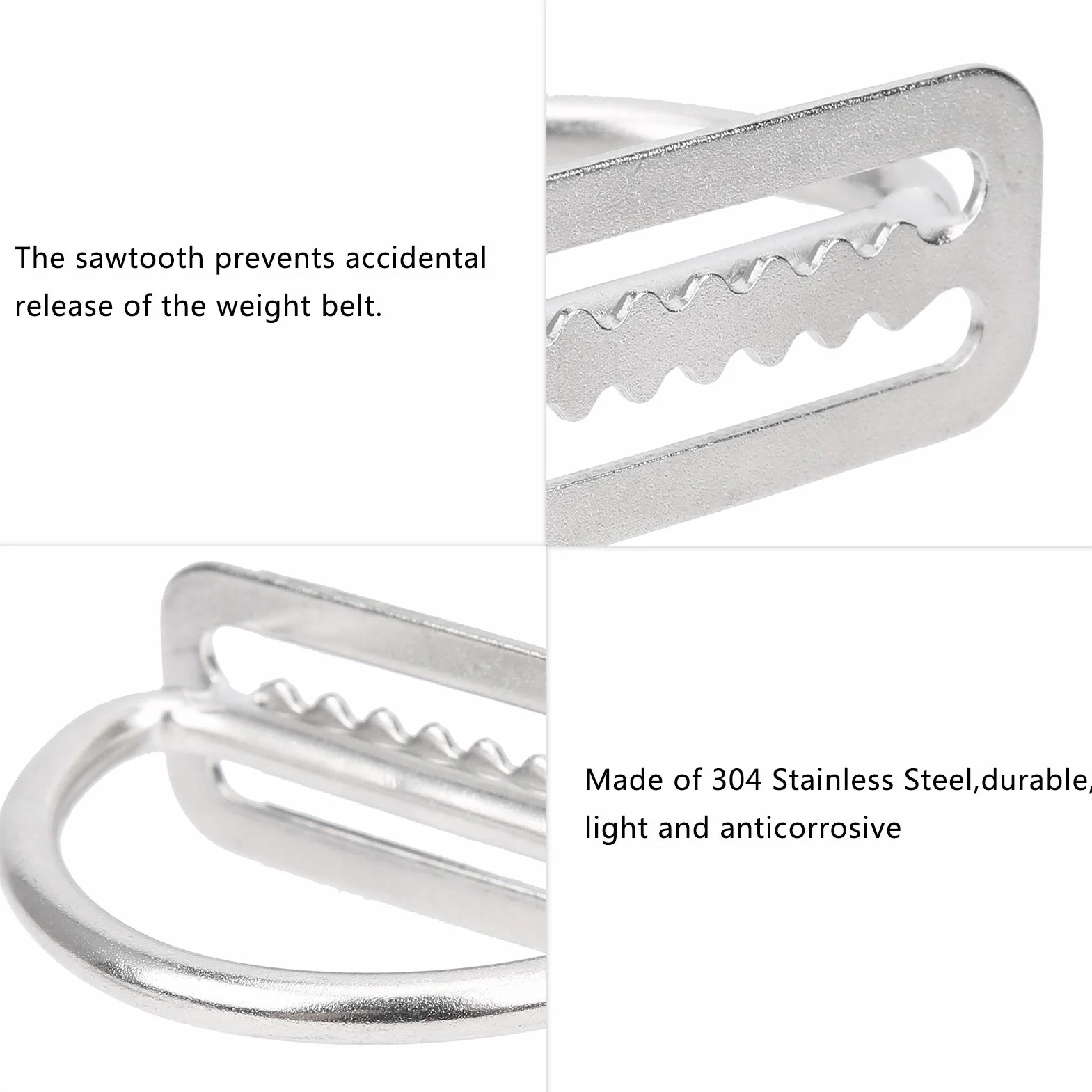 BuyWeek Porta Pesi per Immersioni 2 Pezzi Anello a D Acciaio Inox 304