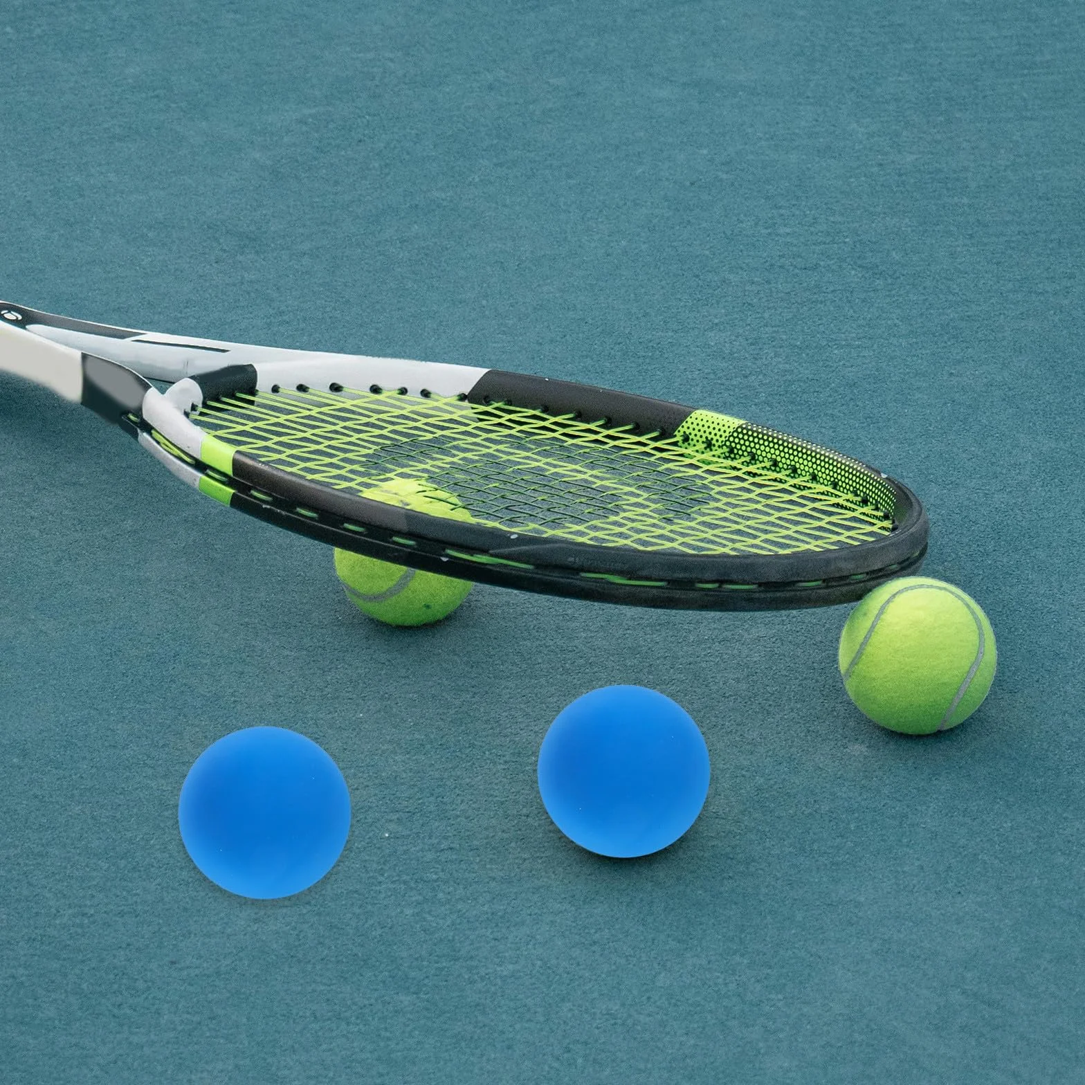 Healifty 4 Palline da Allenamento Squash in Gomma Rimbalzante Leggere Blu per Migliorare Coordinazione e Tempi di Risposta