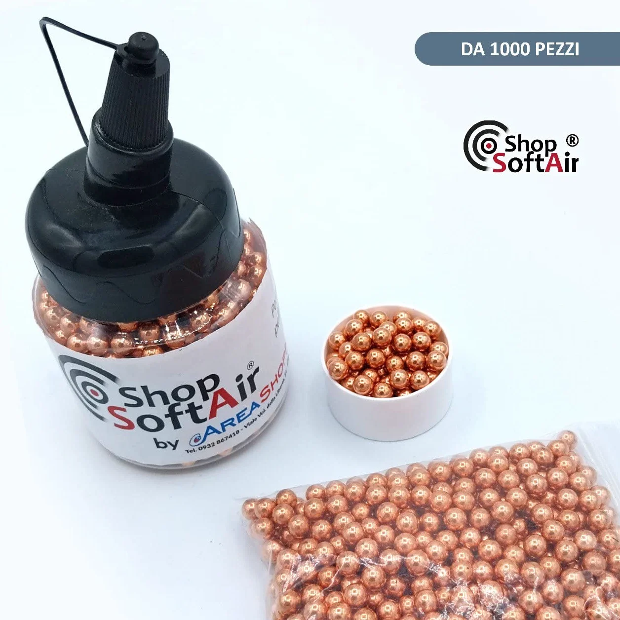 Pallini Acciaio 6mm Ramati Antiruggine Calibrati Lucidati Soft Air 0,90g