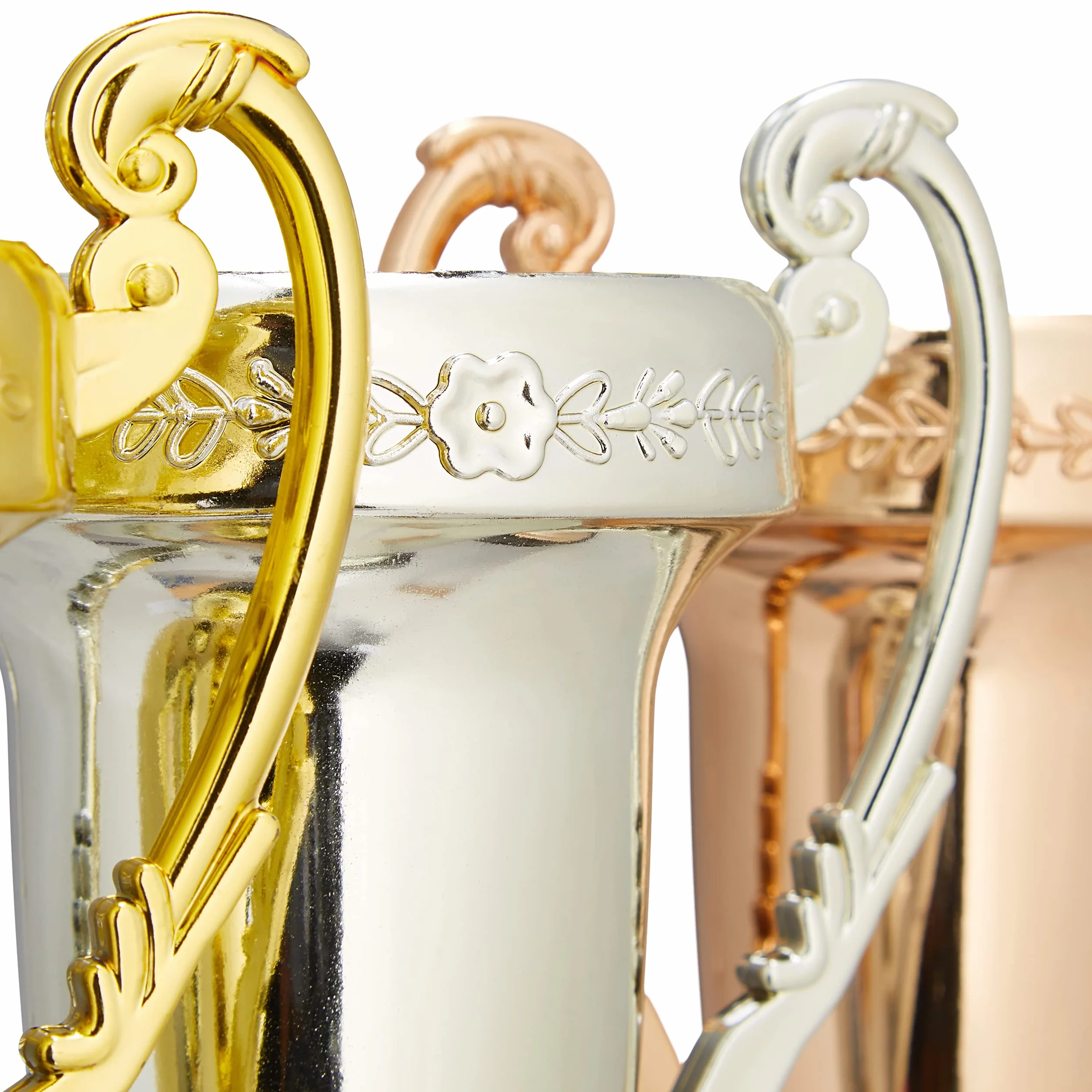 Relaxdays Coppa Sport e Feste 3 Pezzi Oro Argento Bronzo Plastica 22,5 x 13,5 x 8,5 cm