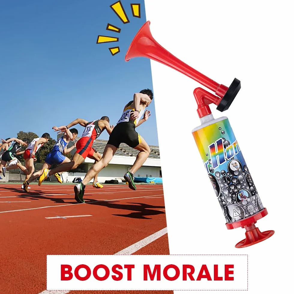 Tromba da Stadio 2 Pezzi, Trombetta Forte, Corno da Stadio, Fanfare Air Horn per Feste, Partite di Calcio, Eventi Sportivi Rosso