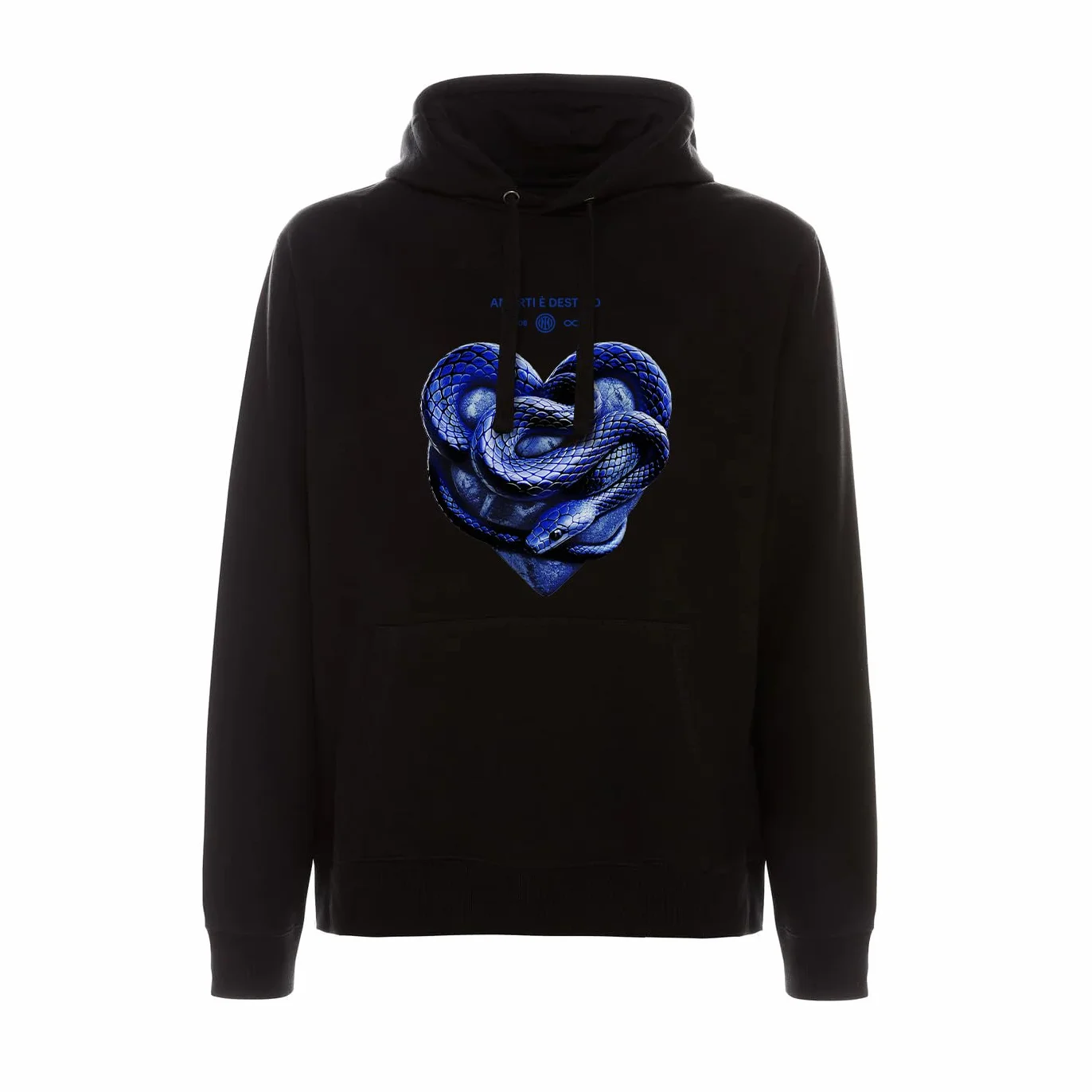 Inter La Felpa con Cappuccio “Amarti è Destino unisce qualità e Stile per Ogni Tifoso nerazzurro. Realizzata in 100% Cotone, Taglie Unisex Adulto, Prodotto Ufficiale