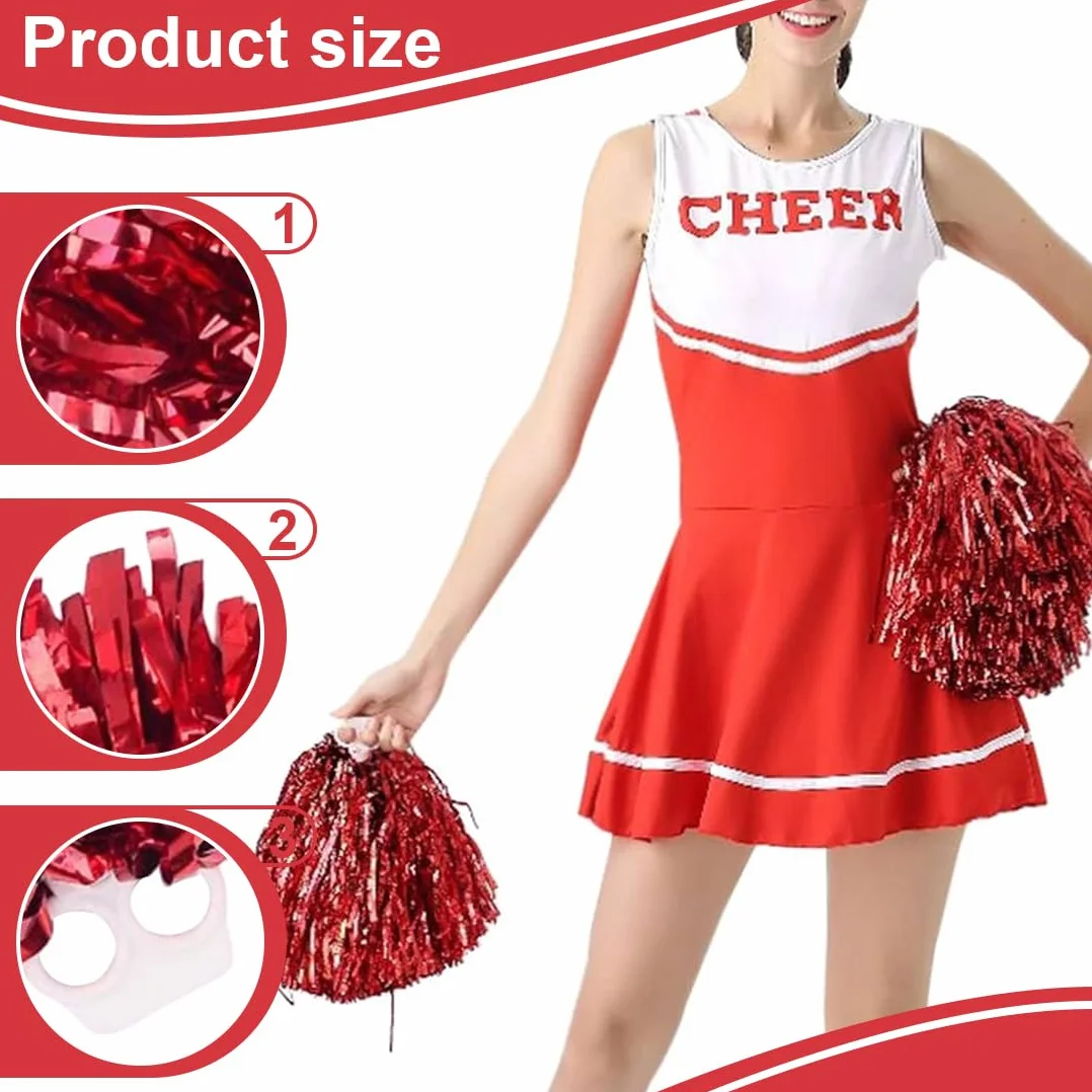 PON PON Cheerleader Pom Pom Accessorio Danza Sport 2 Pezzi