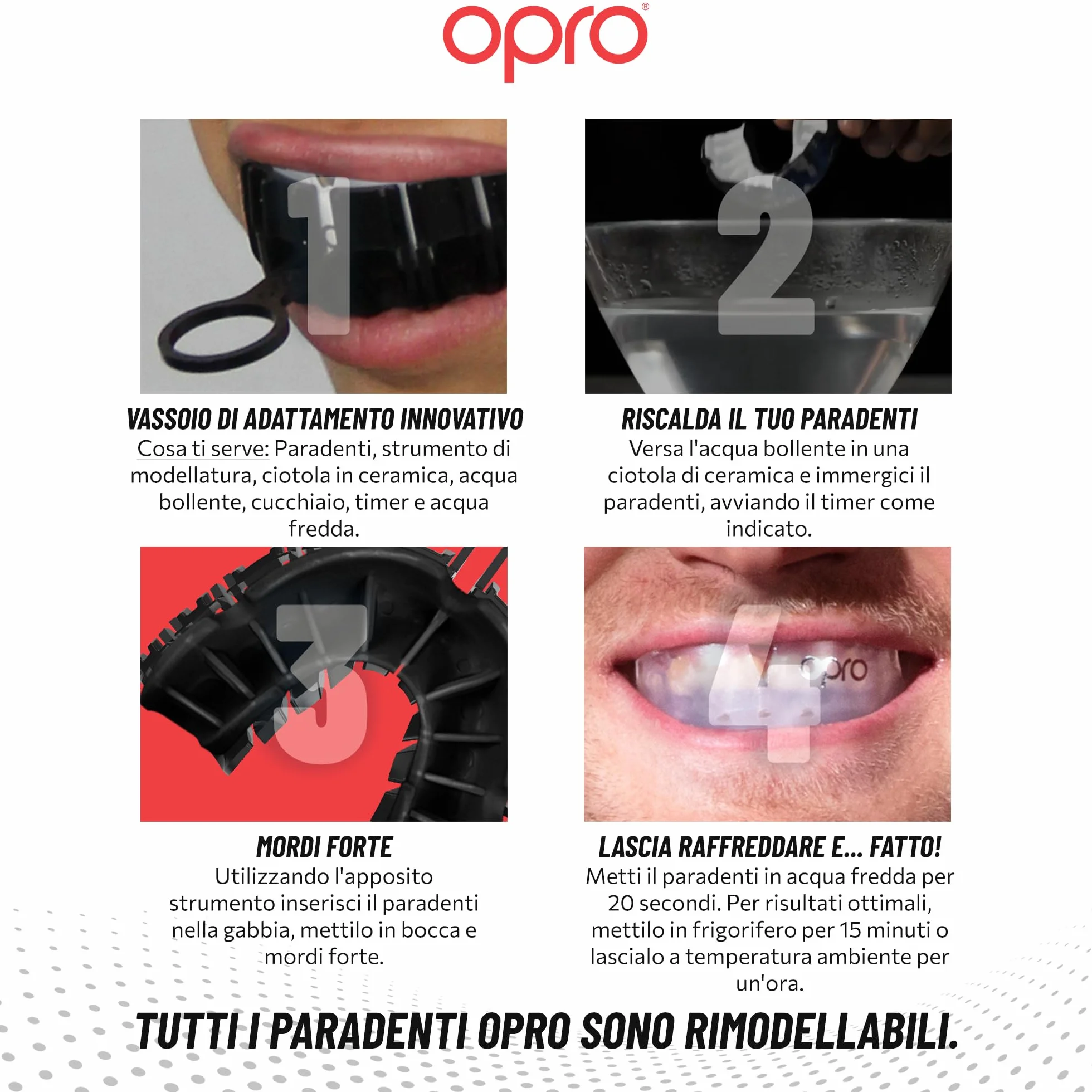 OPRO Paradenti Livello Argento Aderenza Essenziale Protezione Dentale per Boxe MMA Rugby Hockey Adulti Bambini