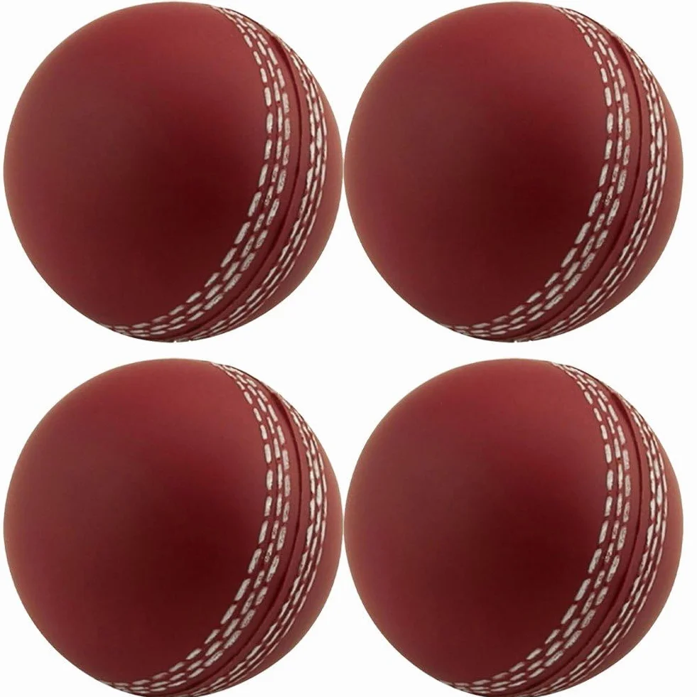 Palline Cricket 4 Pezzi per Allenamento, Palla Morbida con Cucitura Cucita a Mano