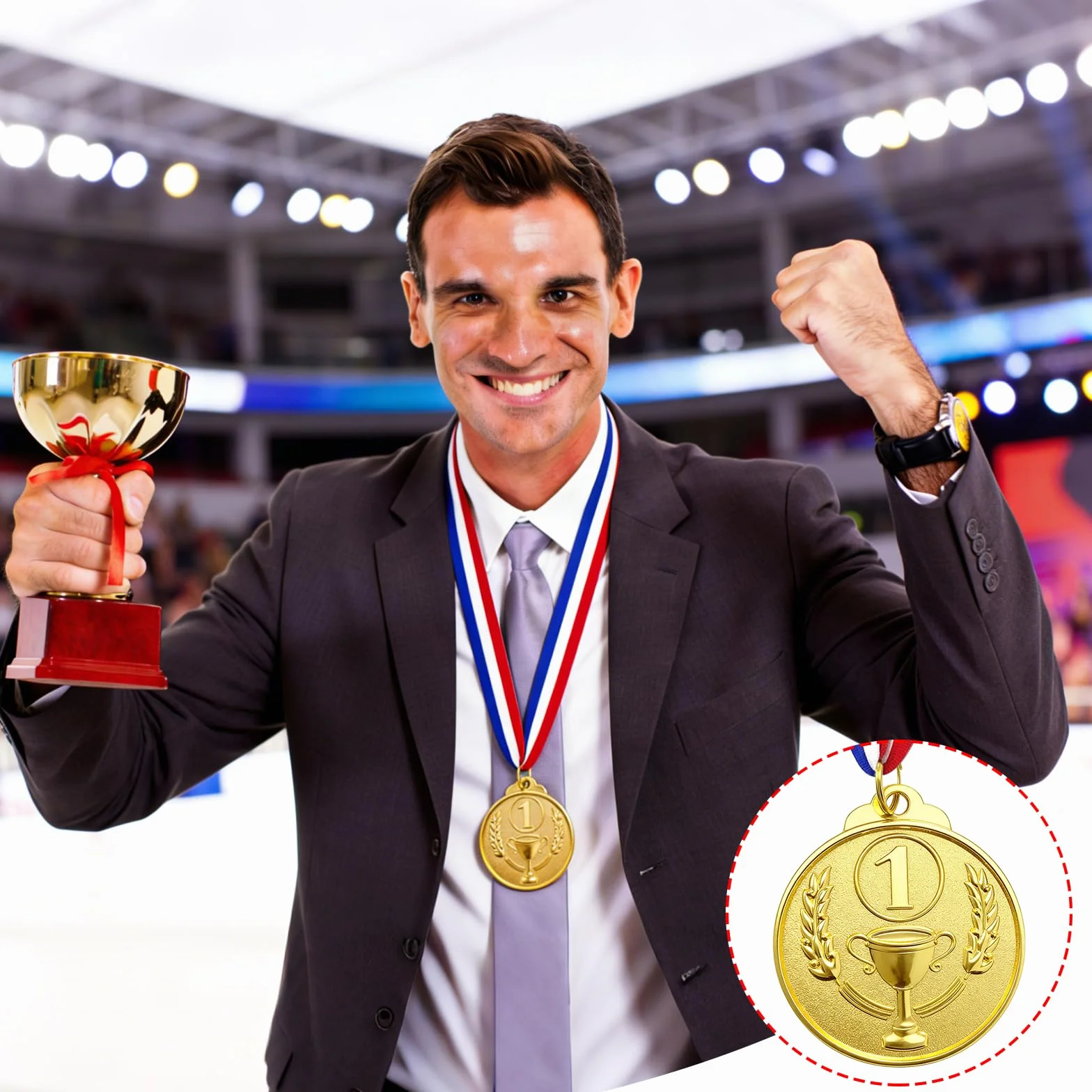 12 Pezzi Medaglie Premiazioni in Metallo per Eventi Sportivi, Gare (Stile B)