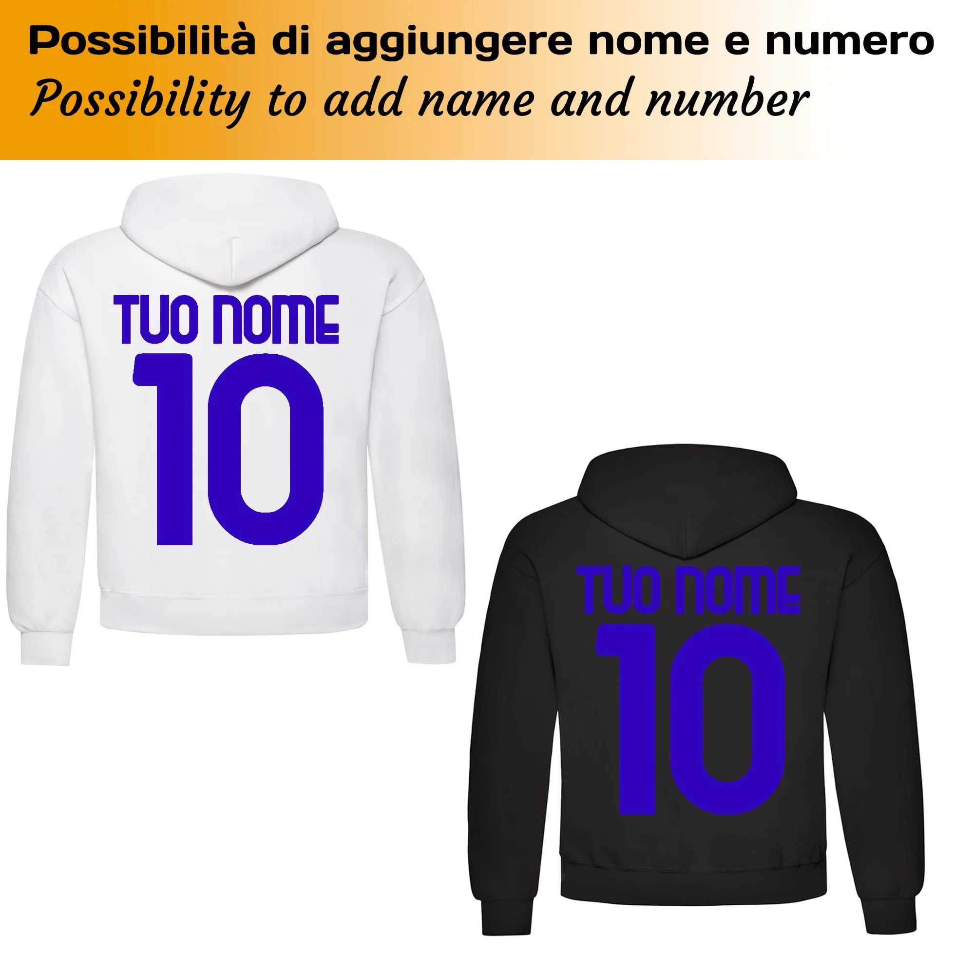 Felpa Amala Scudetto Italia – Felpa Sportiva Celebrativa con Cappuccio Regolabile – Cotone Felpato Morbido – Idea Regalo per Tifosi e Ultras – Made in Italy