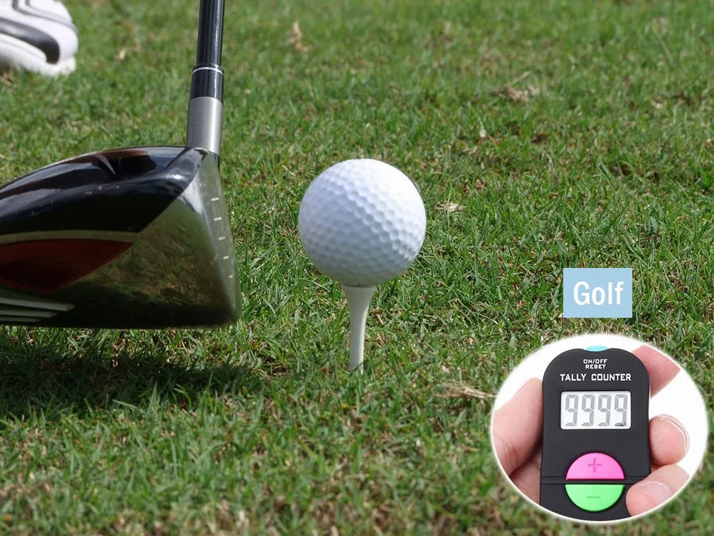 Contatore Elettronico Manuale Digitale Portatile LCD Clicker Sportivo da Golf (Nero)