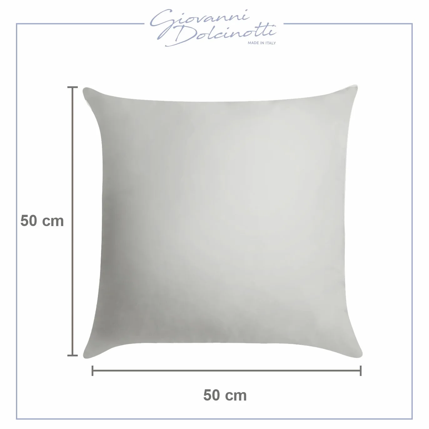 Giovanni Dolcinotti Copricuscini Decorativi 50x50 Set 2 Federe Cuscini Divano 100% Cotone Grigio Perla Modello Atlanta
