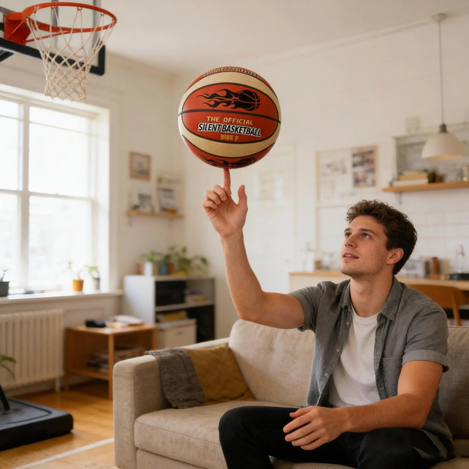 Generico Pallone Da Pallacanestro Senz'Aria - Palla da Pratica Silenziosa | Palla da Basket Senza Aria per Allenamento in Interni,Per Ragazzi Bambini E Adolescenti Per Sport E Giochi In Casa E