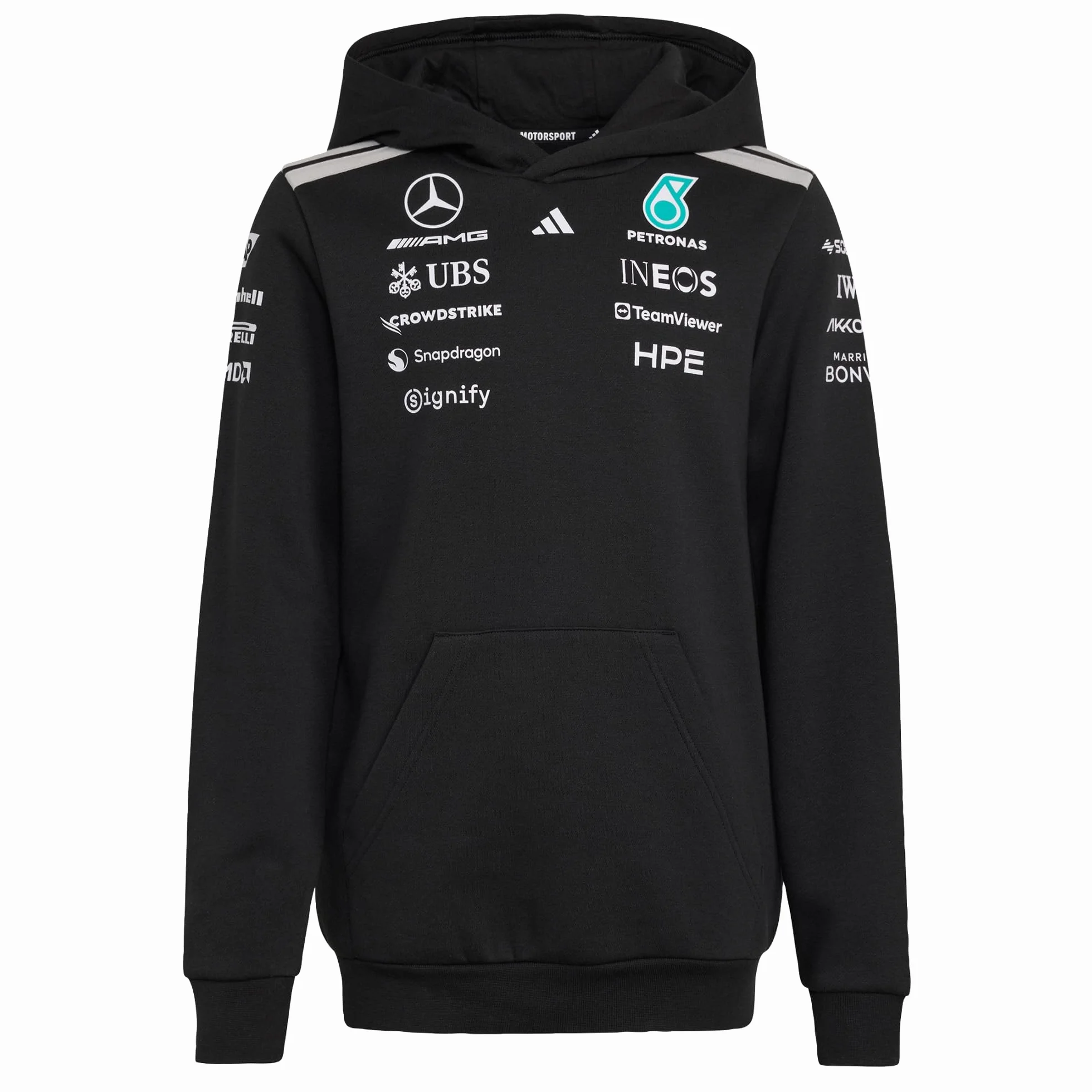 Adidas Felpa con Cappuccio Mercedes-amg Petronas Formula 1 Team Driver Maglia di Tuta Unisex - Bambini e Ragazzi (Pacco da 1)