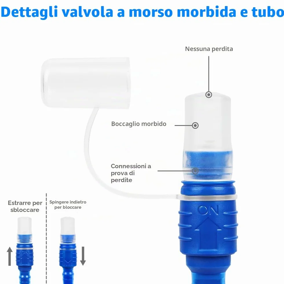 Flintronic Sacca Idrica a Prova di Perdite Serbatoio Acqua Senza BPA con Tubo Coibentato per Escursionismo Campeggio Ciclismo
