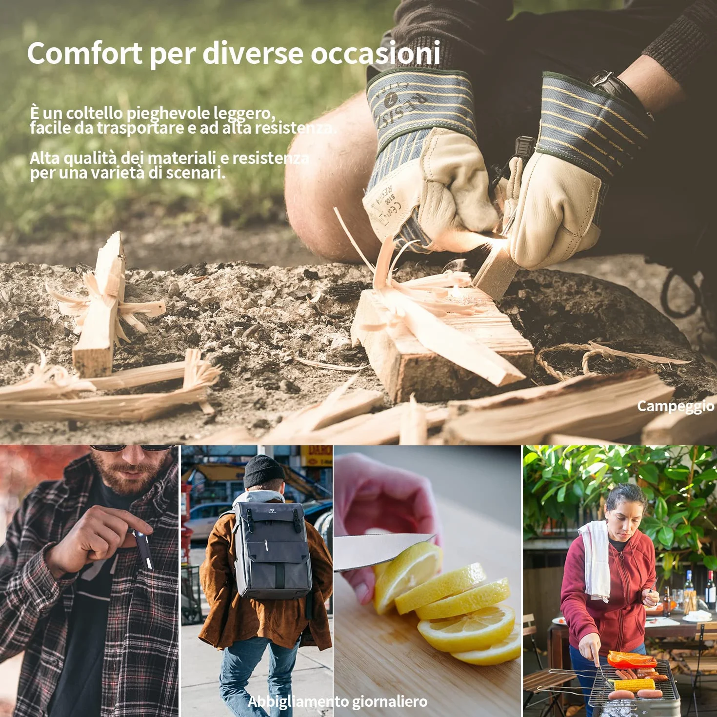 HARNDS Wind Coltello Pieghevole Tascabile Lama Acciaio Sandvik Manico G10, Serramanico Cuscinetto a Sfere per Caccia Campeggio