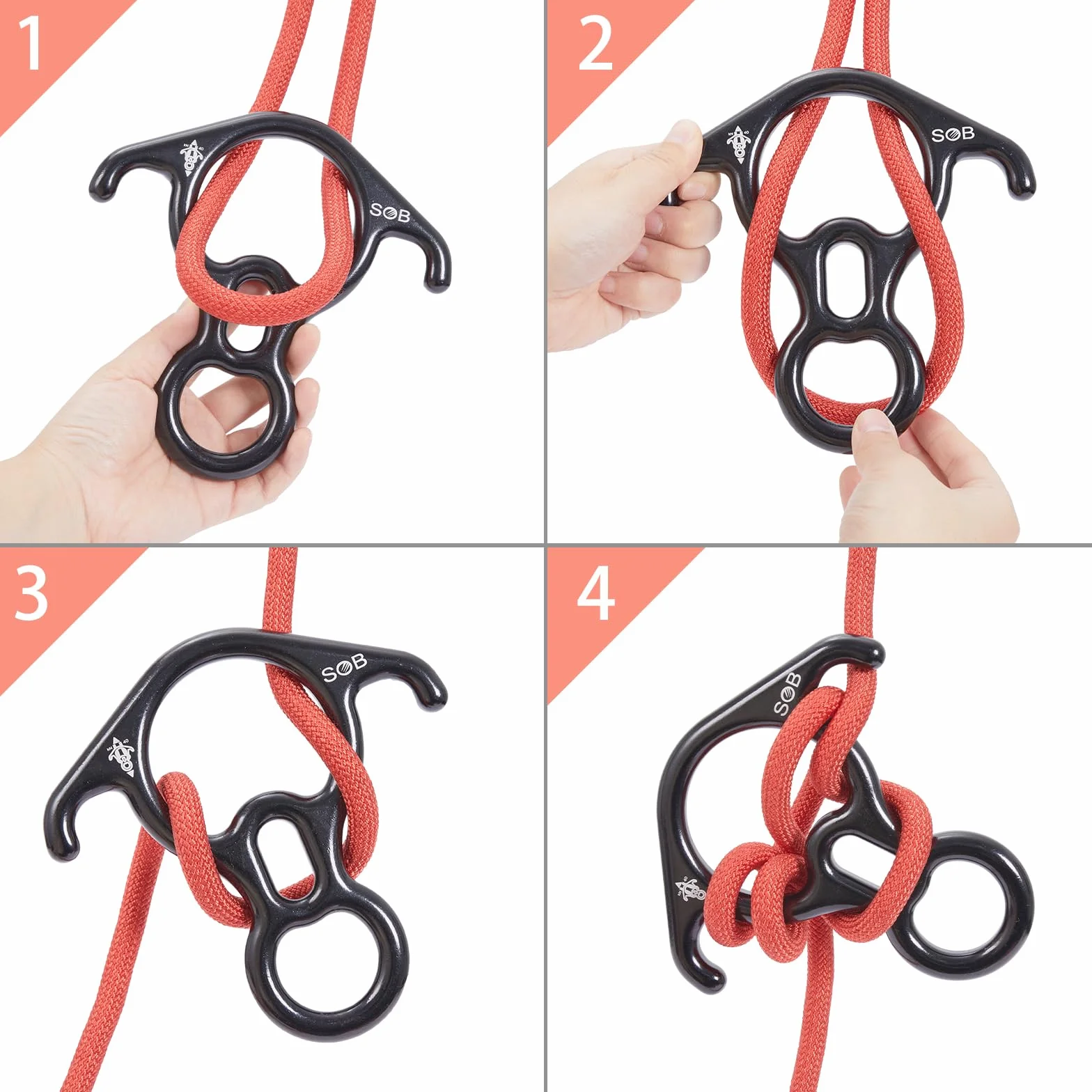 Discensore per Arrampicata in Lega di Alluminio 8 Descender Dispositivo di Sicurezza