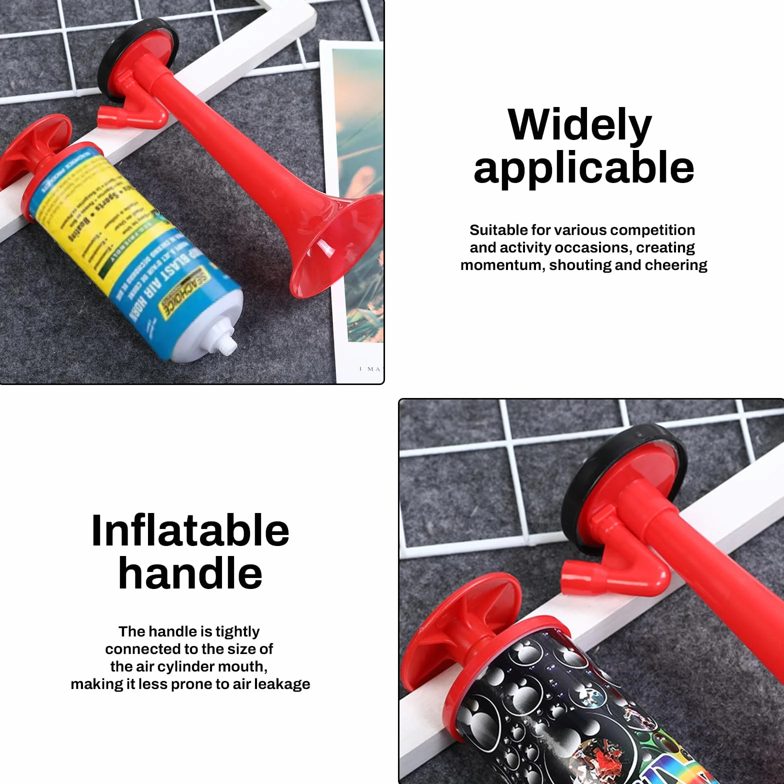 Tromba da Stadio 3 PCS Trombetta Handheld Fanfare Air Horn Compressa per Feste Partite Calcio