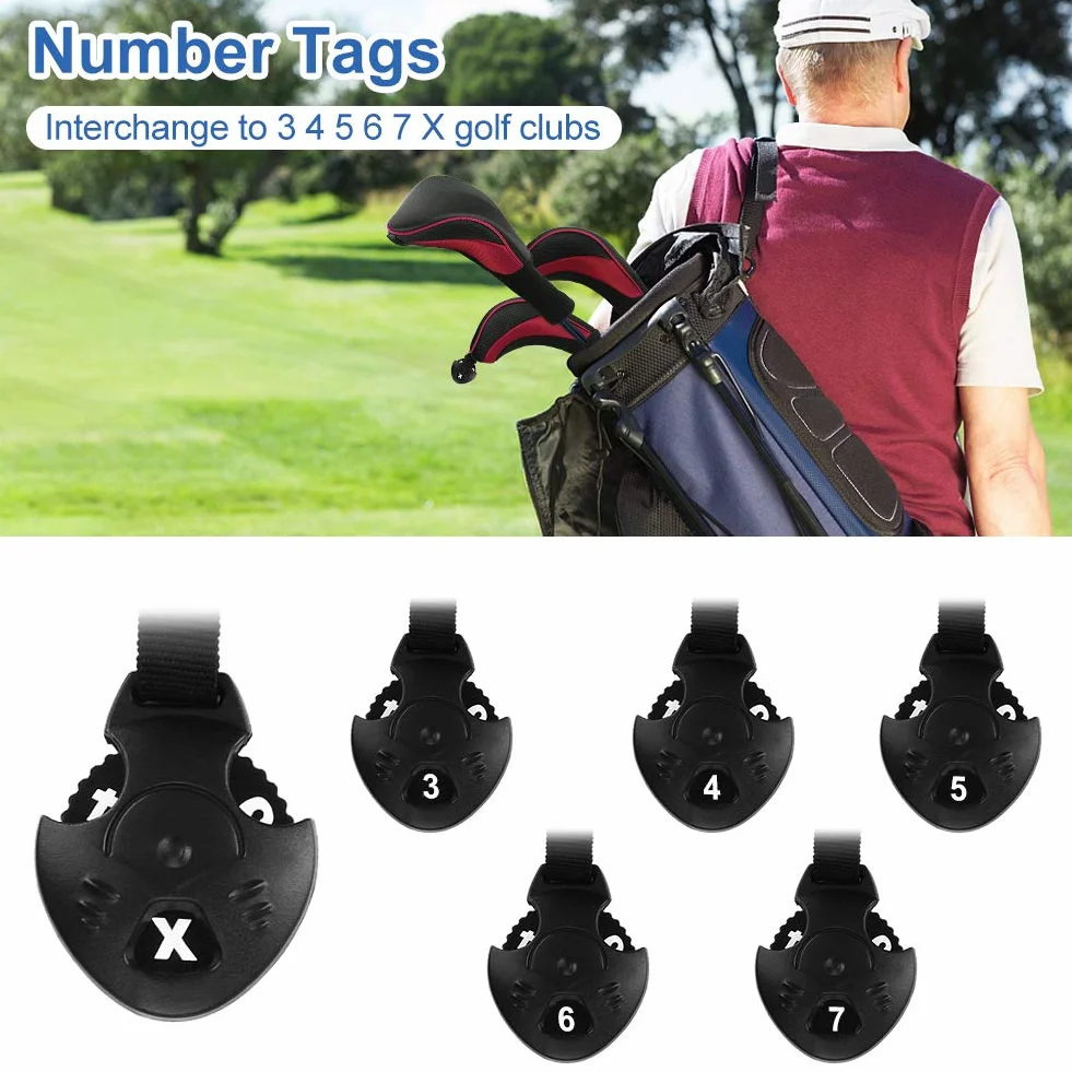 Set di 3 copri mazze da golf numero uno per ibridi driver Fairway Woods, set di 3 coperture per mazze da golf a collo lungo con etichette intercambiabili n. 3 4 5 6 7 X