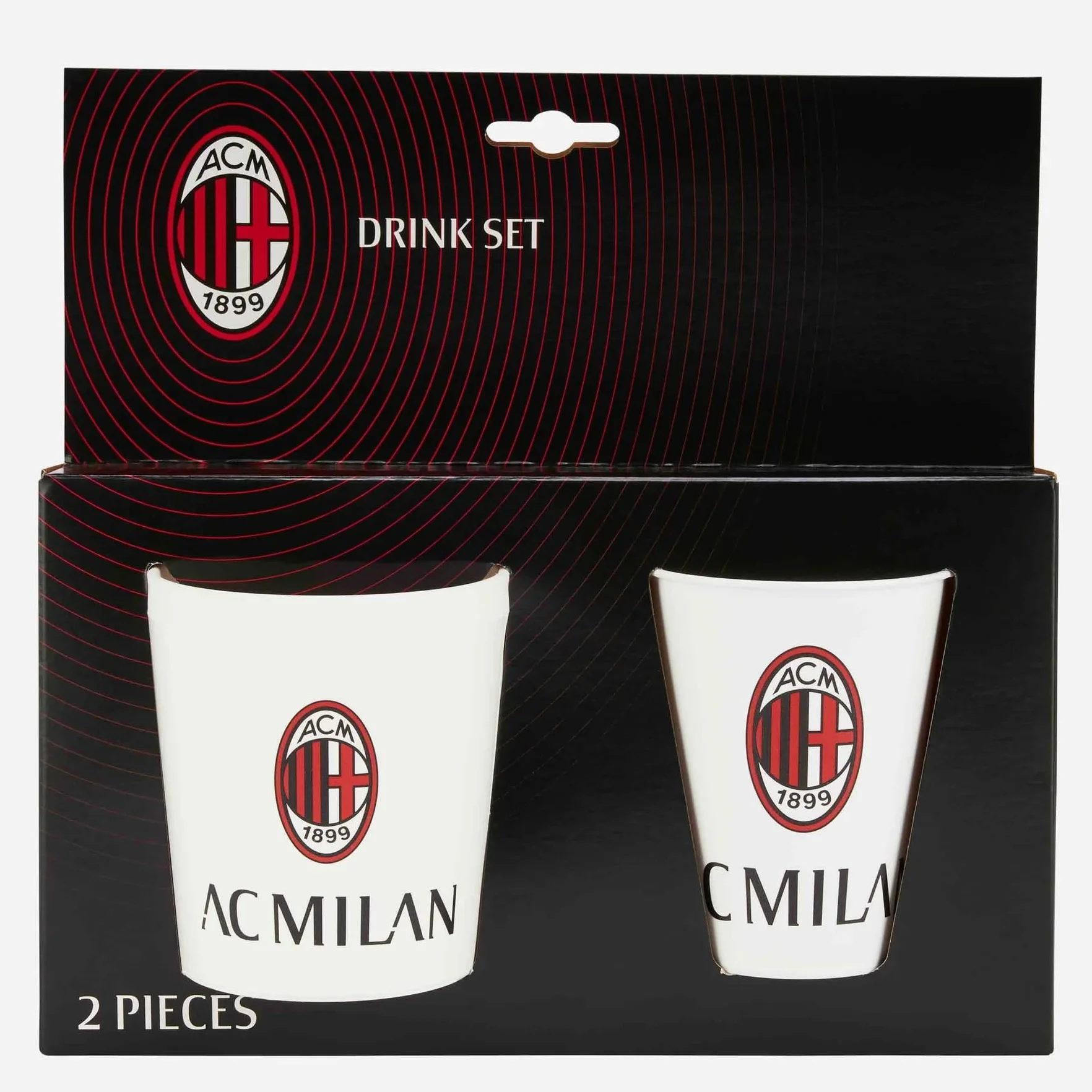 ILS I LOVE SHOPPING Set Regalo Bicchiere Tazza Tifoso Senza BPA Prodotto Ufficiale MILAN
