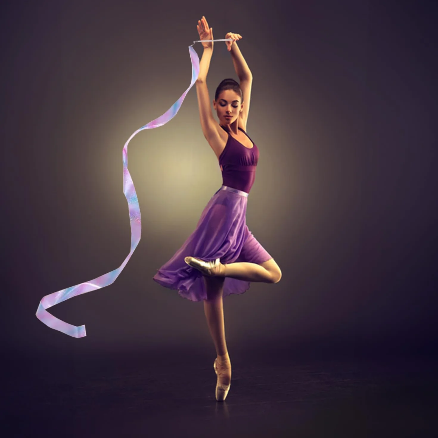 Nastri Ginnici Rosa 2m per Danza Ginnastica Ritmica Sportiva Bambini Adulti