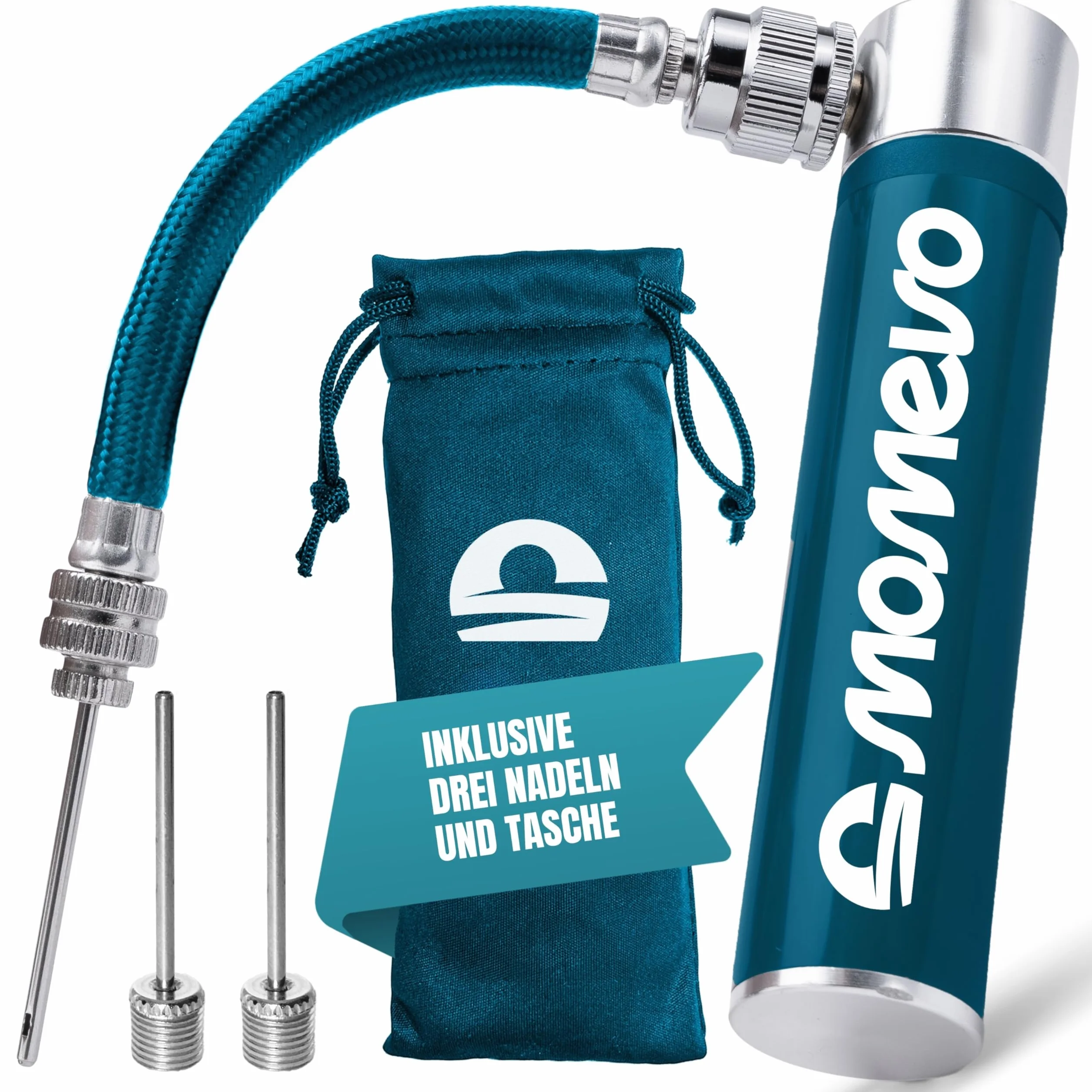 PocketAir Mini pompa a sfera in alluminio per calcio, basket, pallavolo