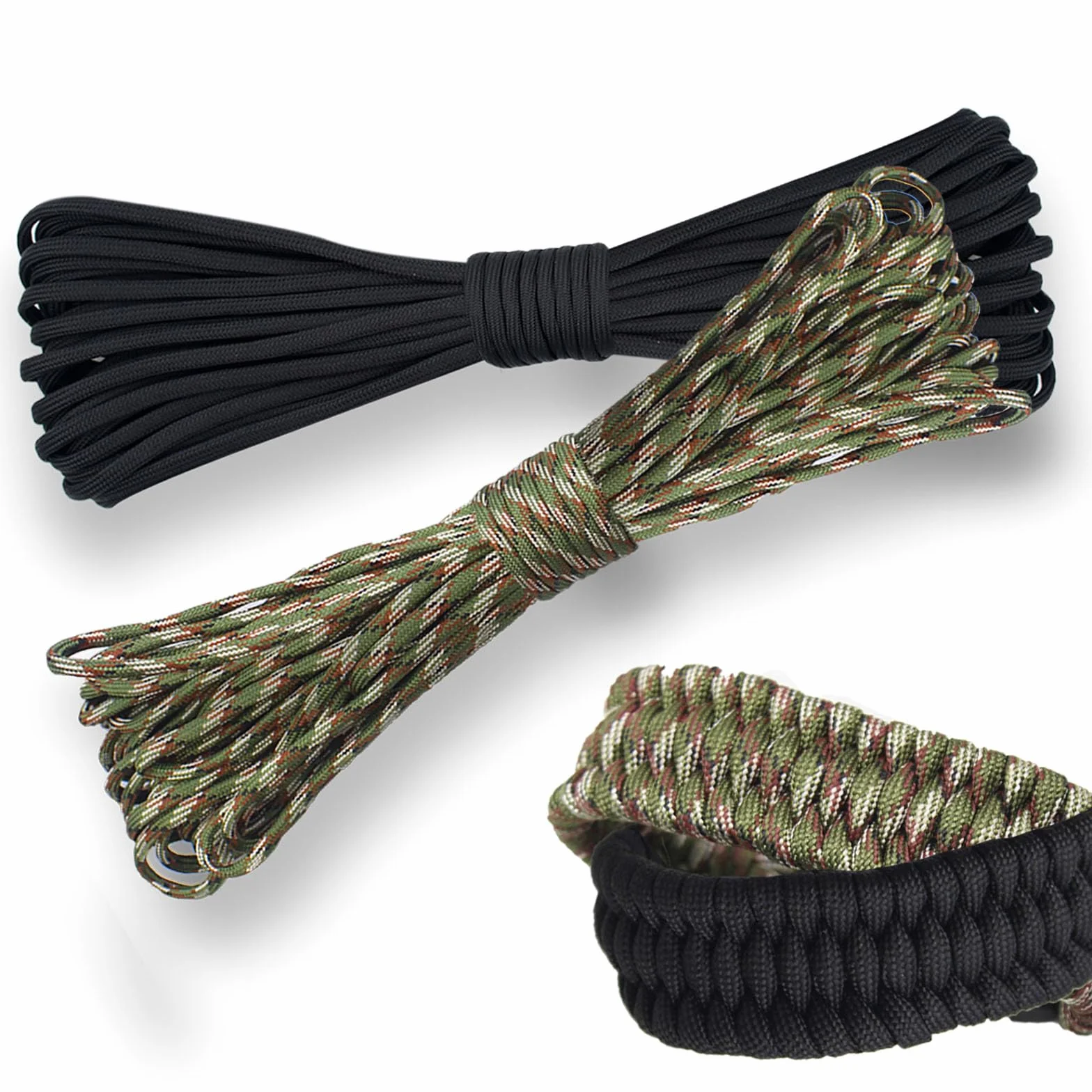 Paracord 4mm Corda da Paracadute Multiuso 2 Pezzi 31m 2 Colori 7 Fili per Campeggio Outdoor