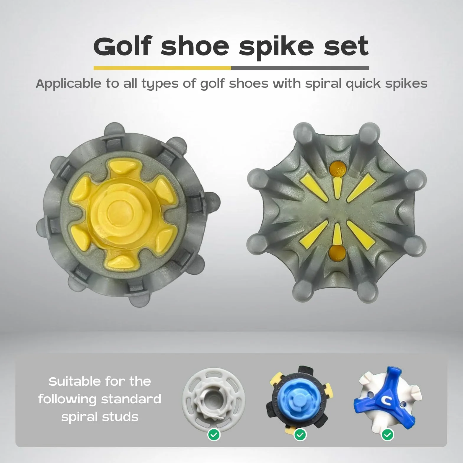 Set di 12 punte da golf di ricambio per scarpe con spazzola di pulizia