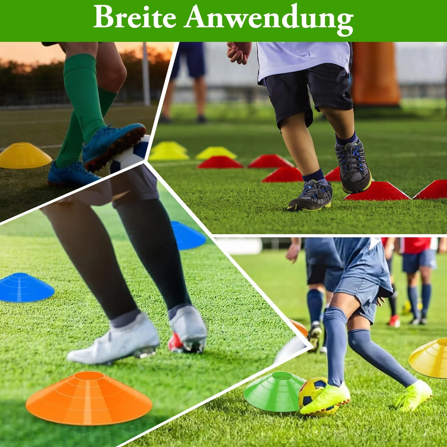 Coni Allenamento Calcio 25 Pezzi 5 Colori con Borsa