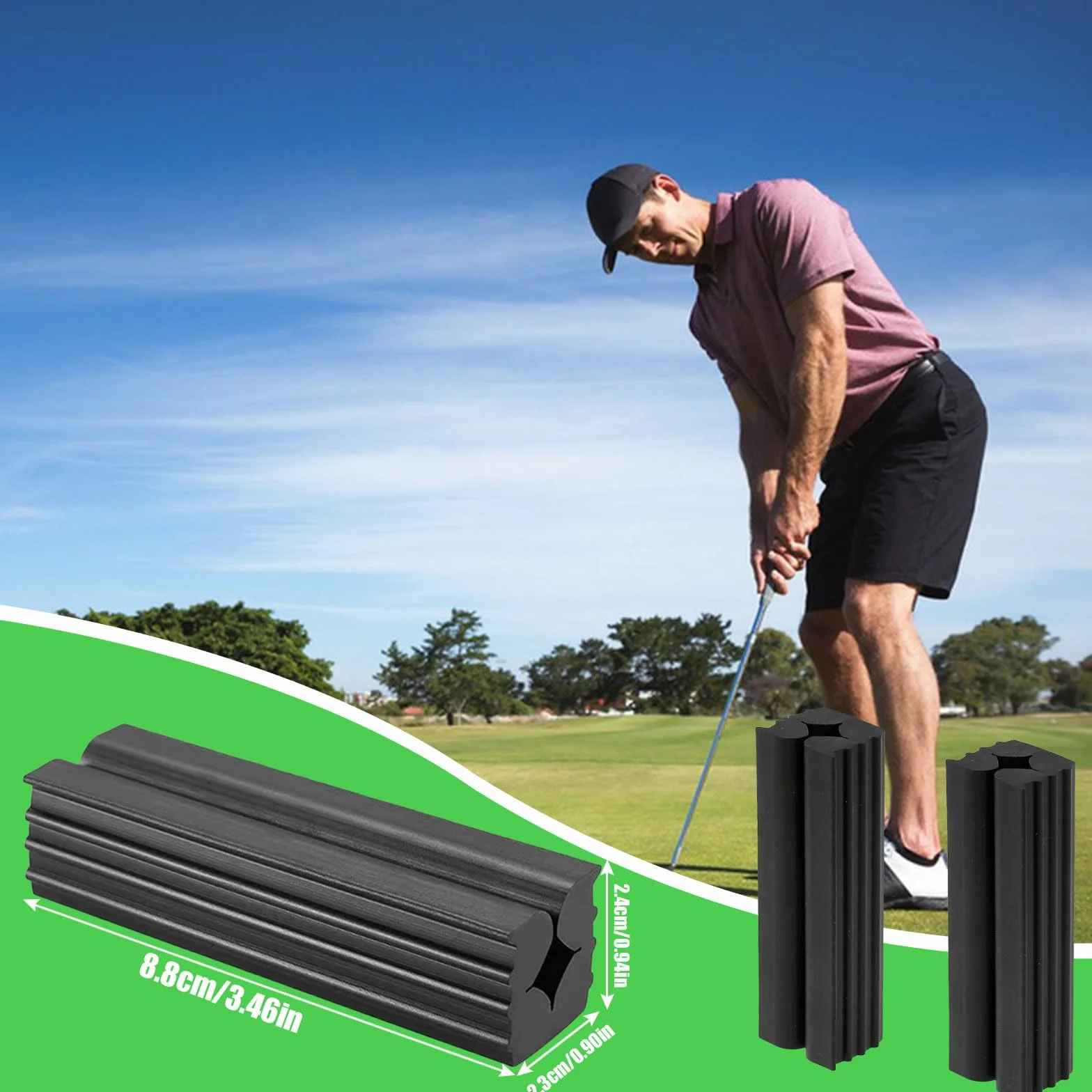 Morsetto per mazze da golf 2 pezzi gomma strumento riparazione