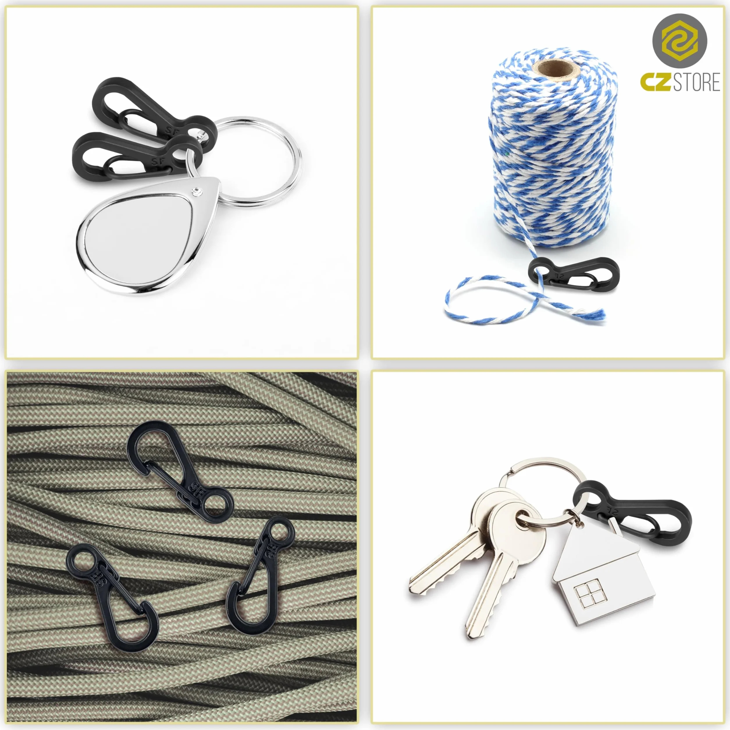 Moschettoni Lega Zinco 15kg Portachiavi Escursionismo Arrampicata Viaggio