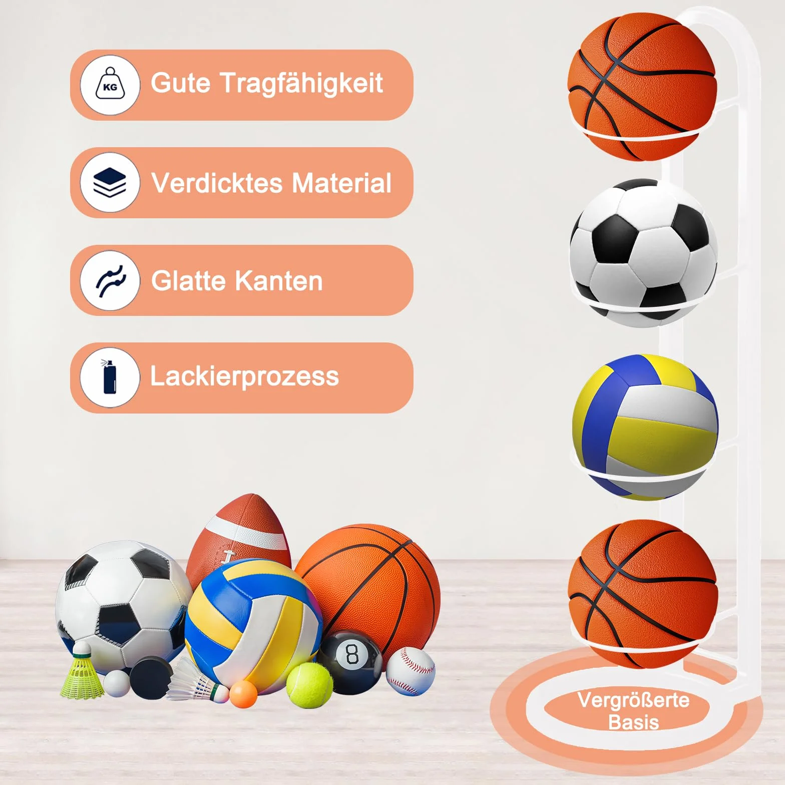 Supporto per Pallacanestro Verticale per Pallone Calcio Pallavolo