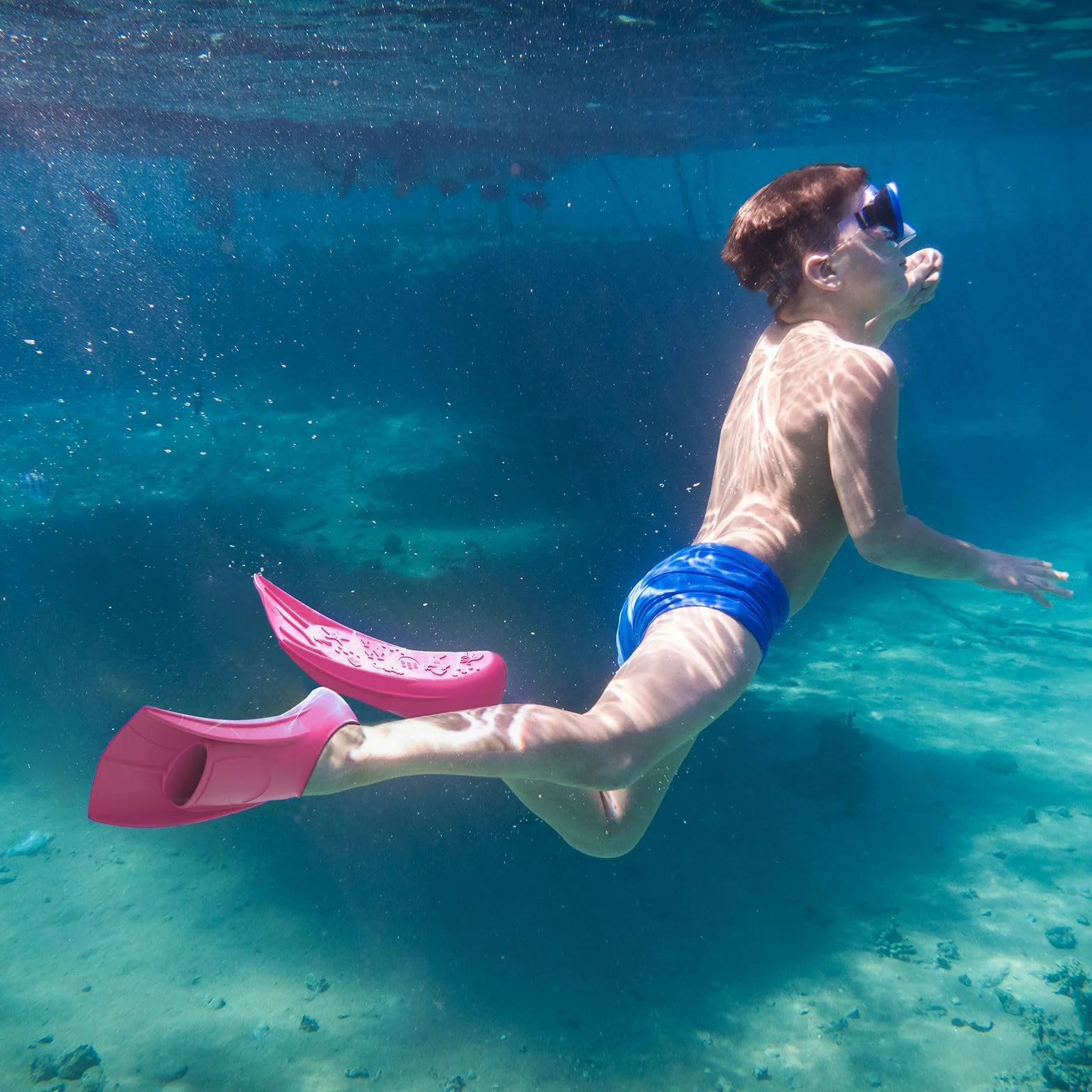 Pinne da nuoto in silicone per bambini e adulti, pinne corte