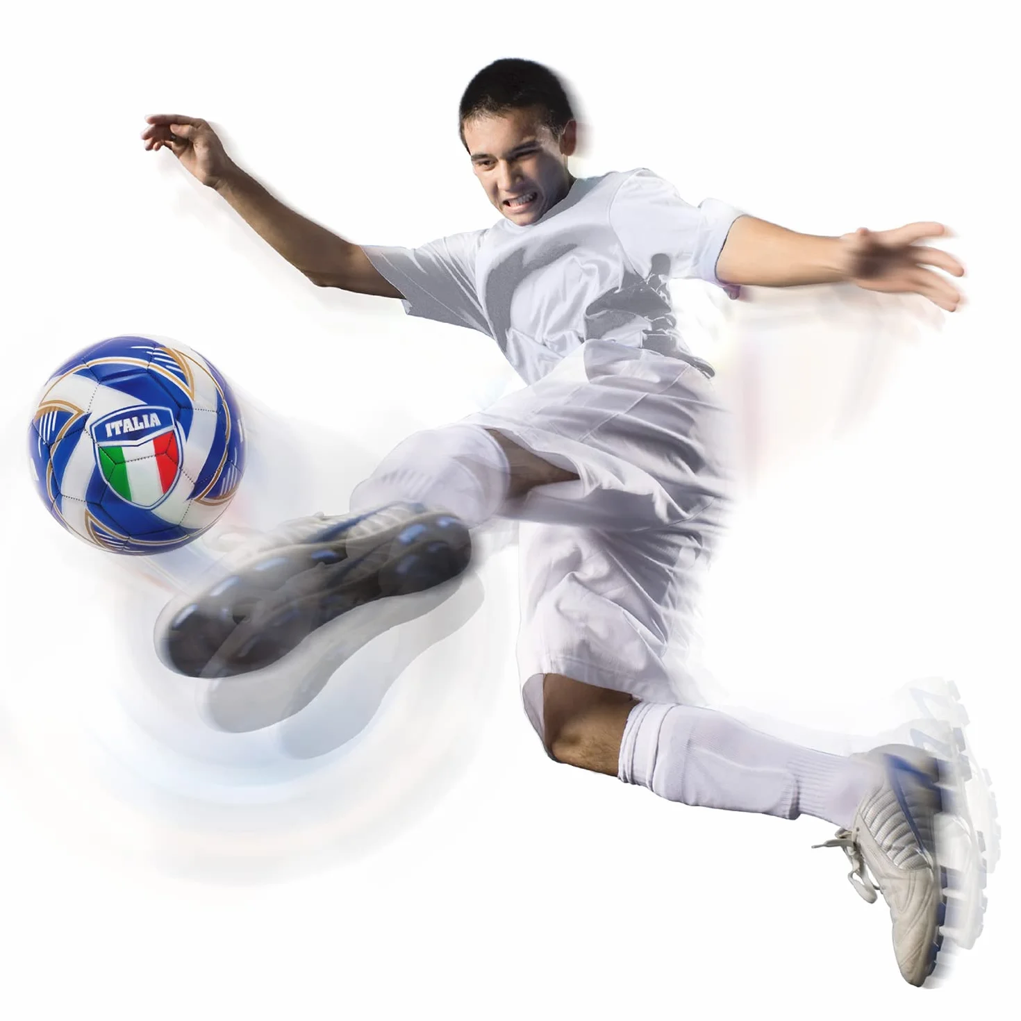 Pallone da Calcio cucito TEAM ITALIA size 5 400 g bianco/azzurro