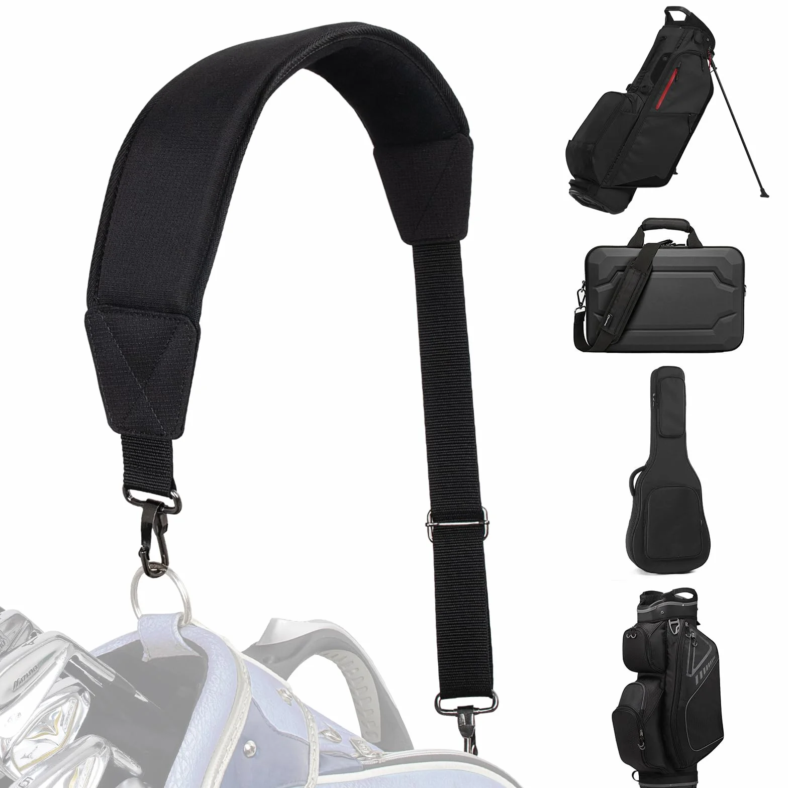 Tracolla singola da golf, borsa da golf imbottita, cinghie regolabili, ricambio universale