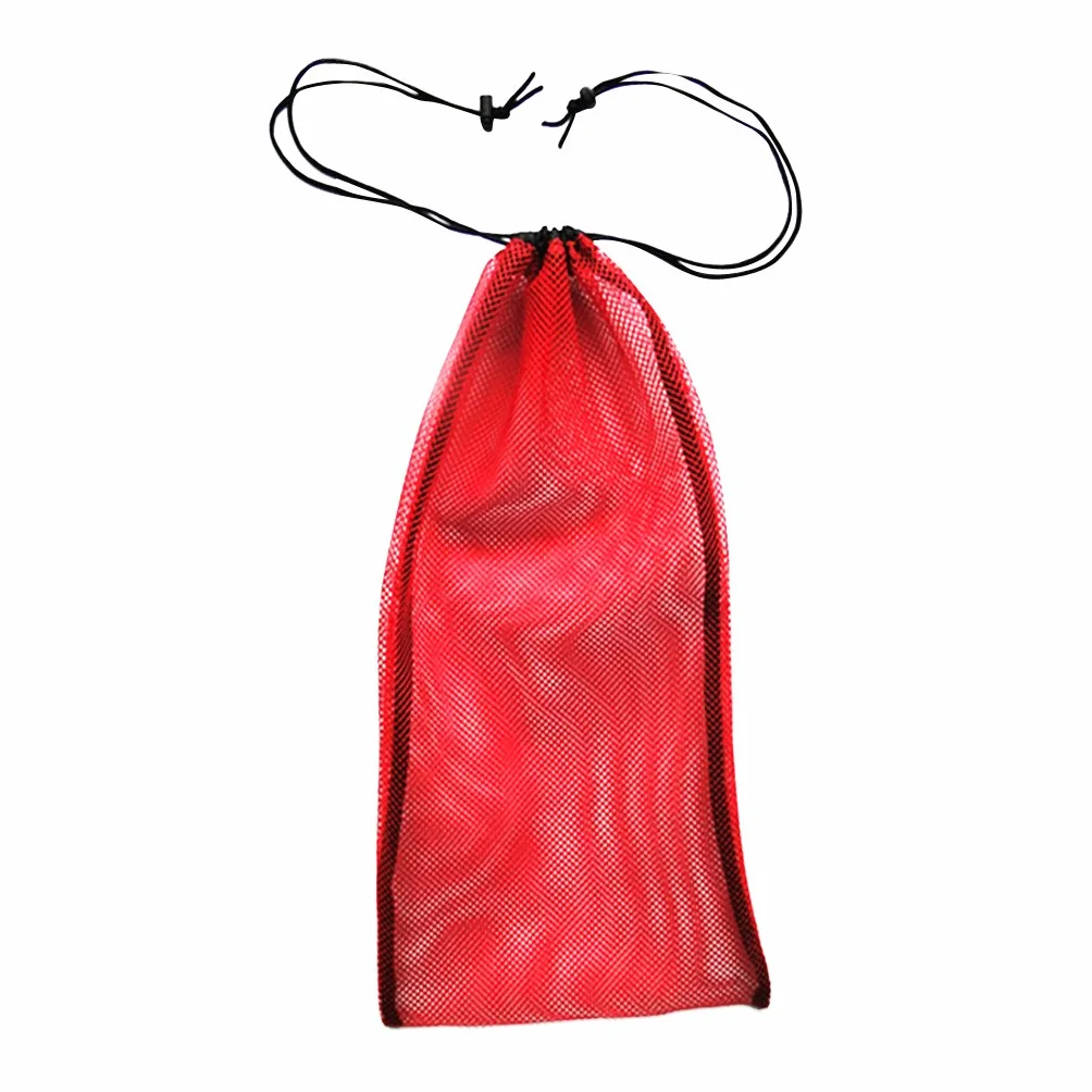 Torba a rete con coulisse per attrezzatura da snorkeling pinne subacquee maschera viola