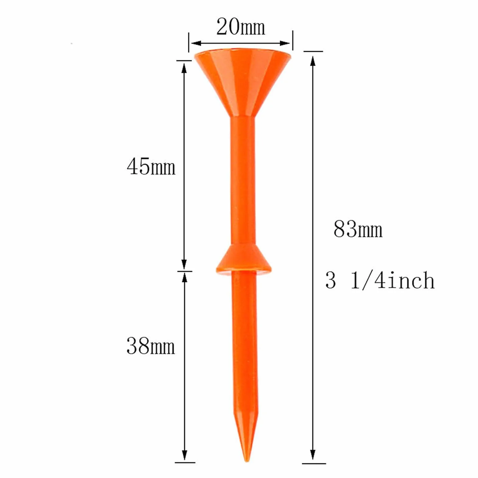 Tee da golf a cuneo in plastica professionale 12x Range pratica guida flessibile 83mm