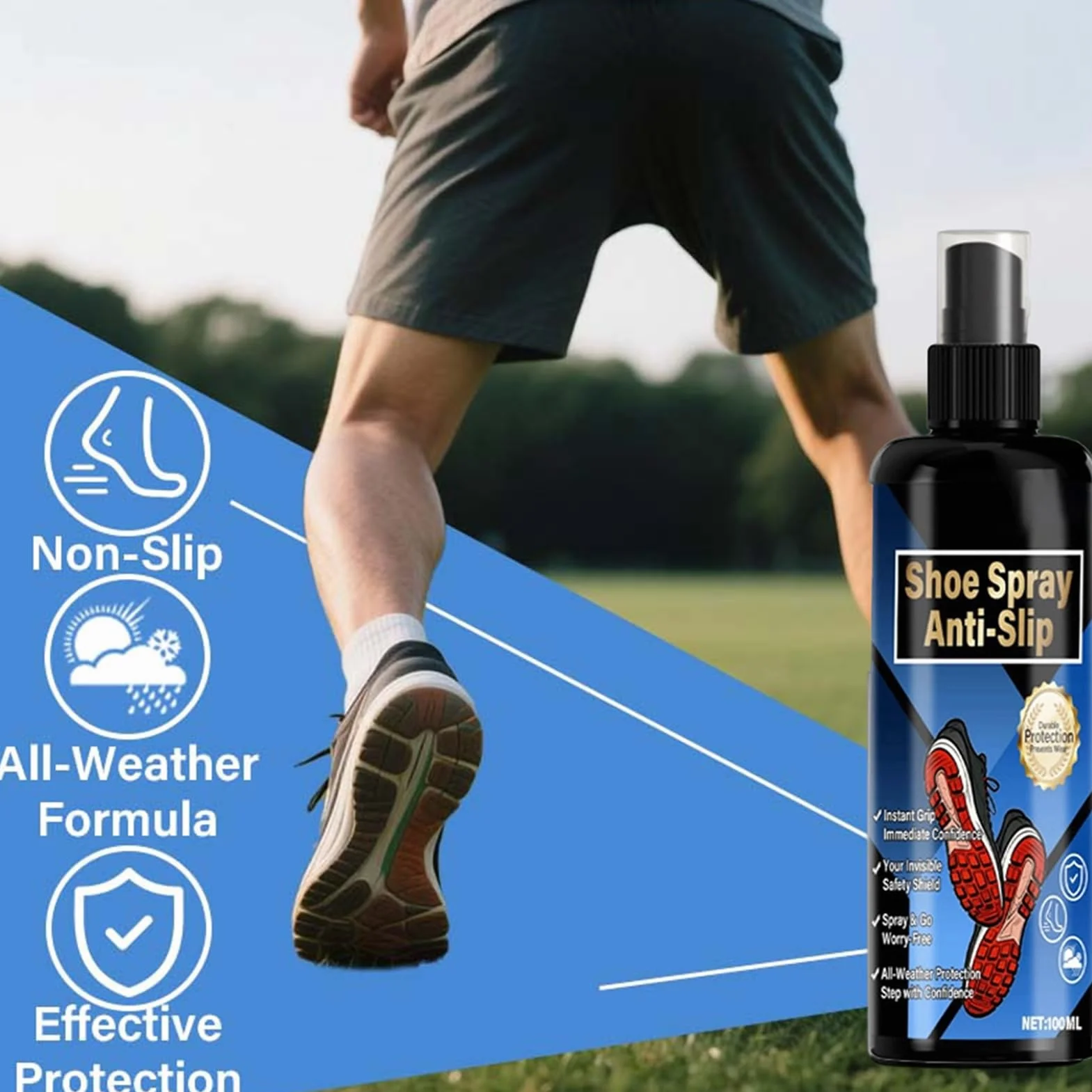 Spray antiscivolo per scarpe da basket 100 ml Grip Booster trazione suola