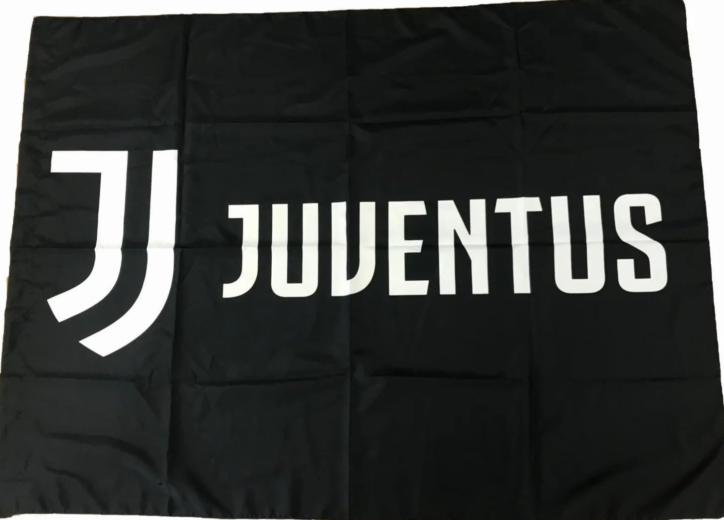 Juventus Bandiera Nera Nuovo Logo 100% Poliestere