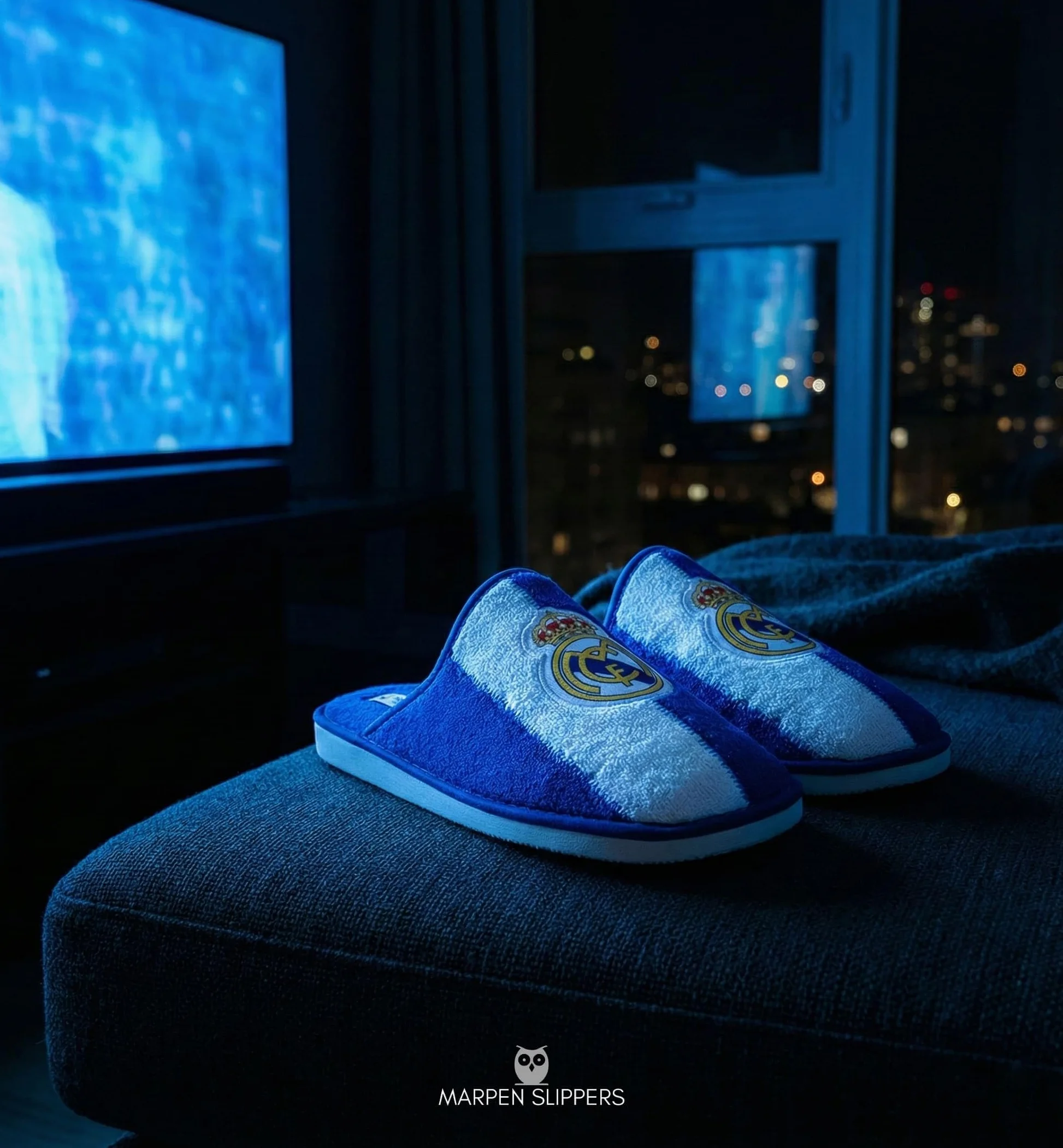 MARPEN SLIPPERS, Scarpe da casa Real Madrid CF ufficiali stagione 24/25 per uomo o donna, leggere invernali