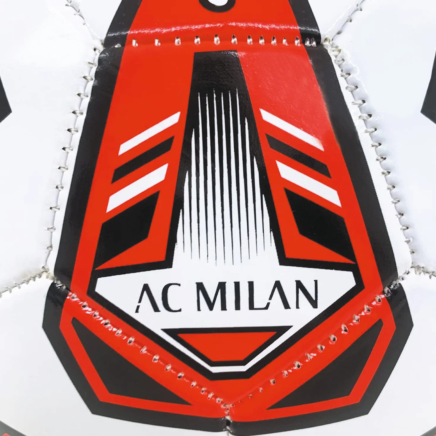 Pallone da Calcio Cucito A.C. MILAN Ufficiale Misura 5 Rosso Nero 300g