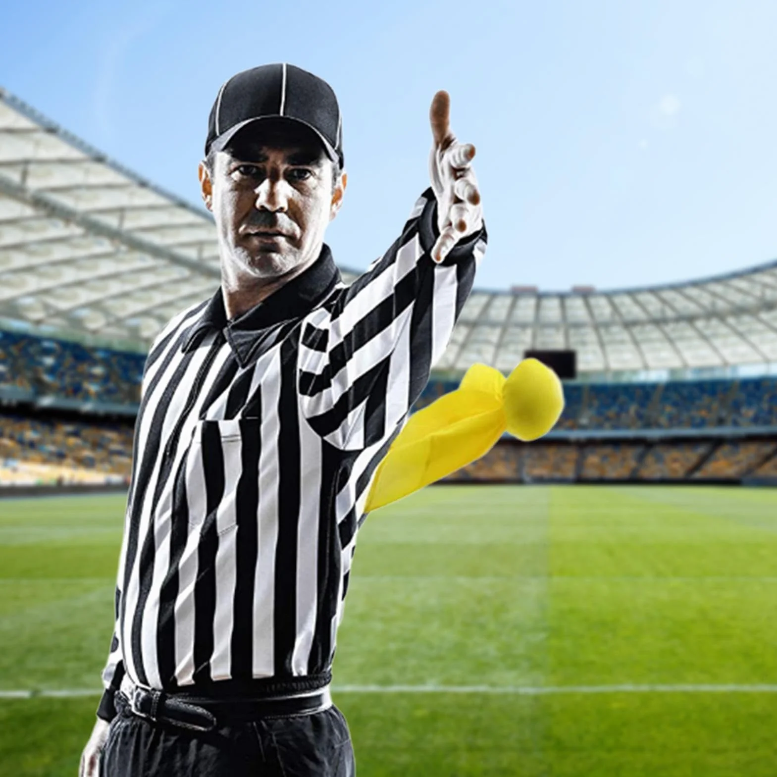 Honhoha Bandiere Arbitro Calcio 6 Pezzi Bandiera Rigore Gialla Riutilizzabile