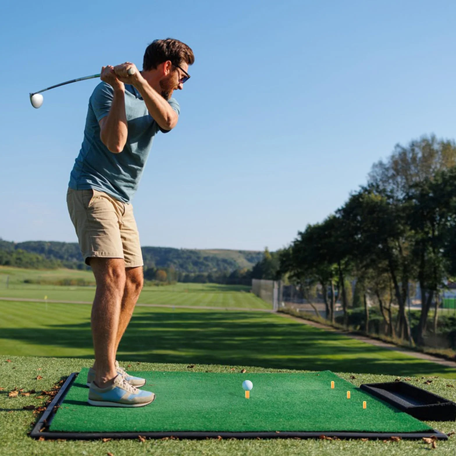 Binnan Tee da Golf in Gomma, Tee da Golf Supporto per Campo Golfs, Tee da Golf Supporto in Gomma - 8 Pezzi Diverse Dimensioni per Driving Range Interni ed Esterni